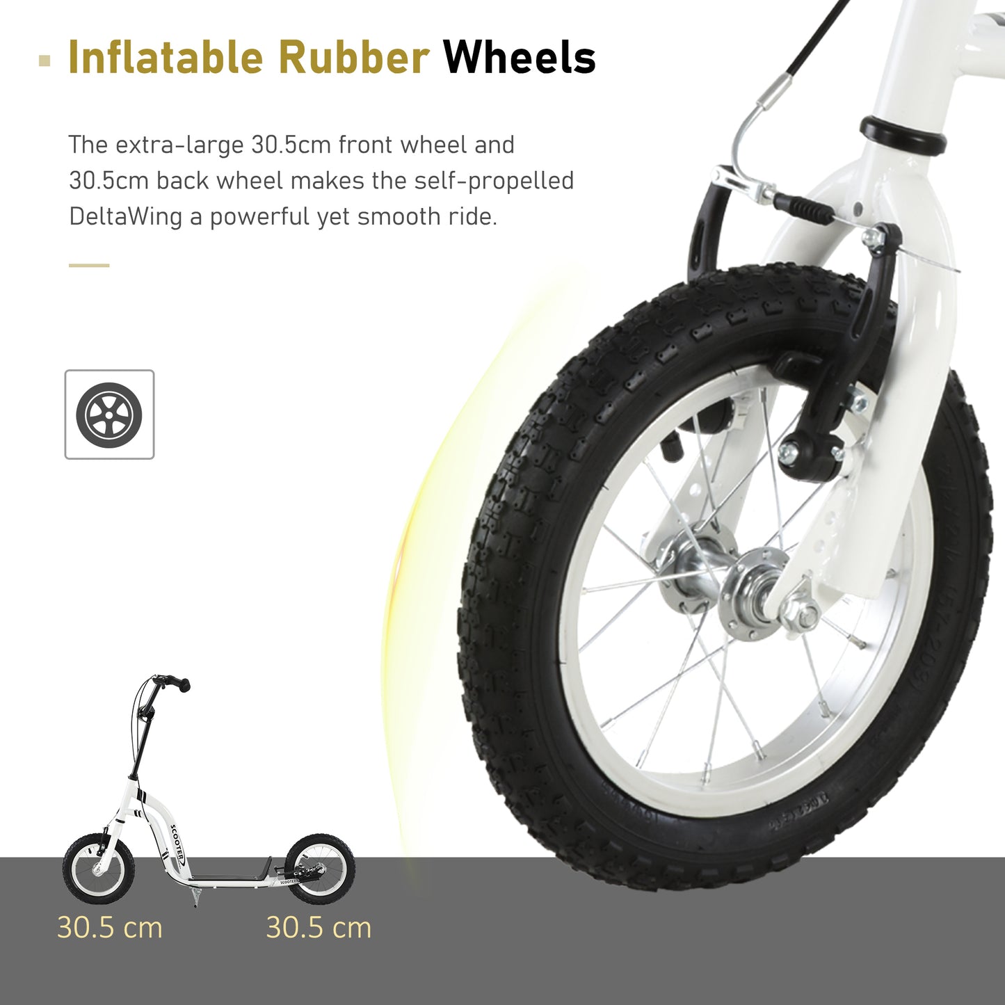 Dual Brakes 12" Metal frame Kick Scooter adjustable