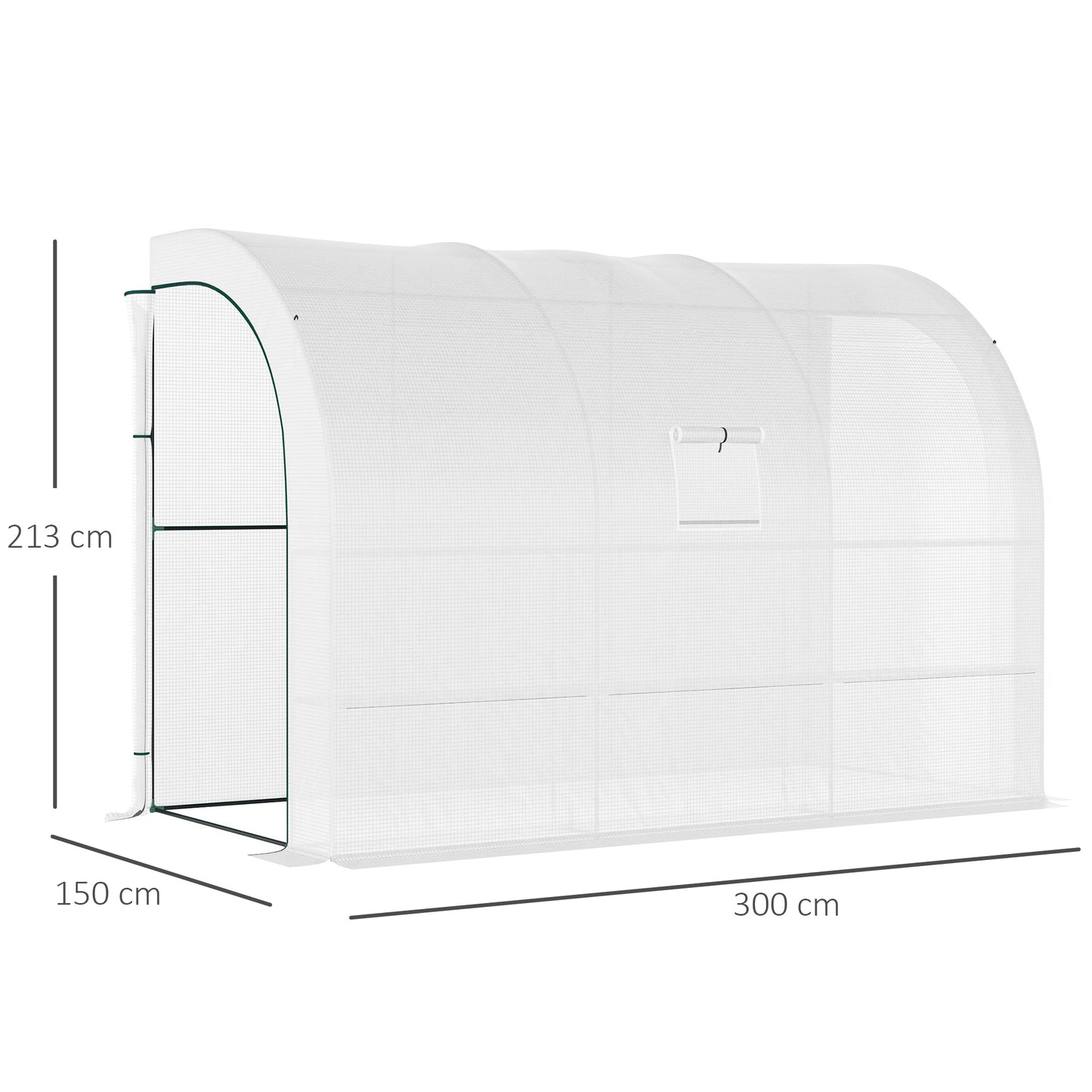 Outdoor Walk-In Greenhouse, Plant Nursery with Zippered Doors