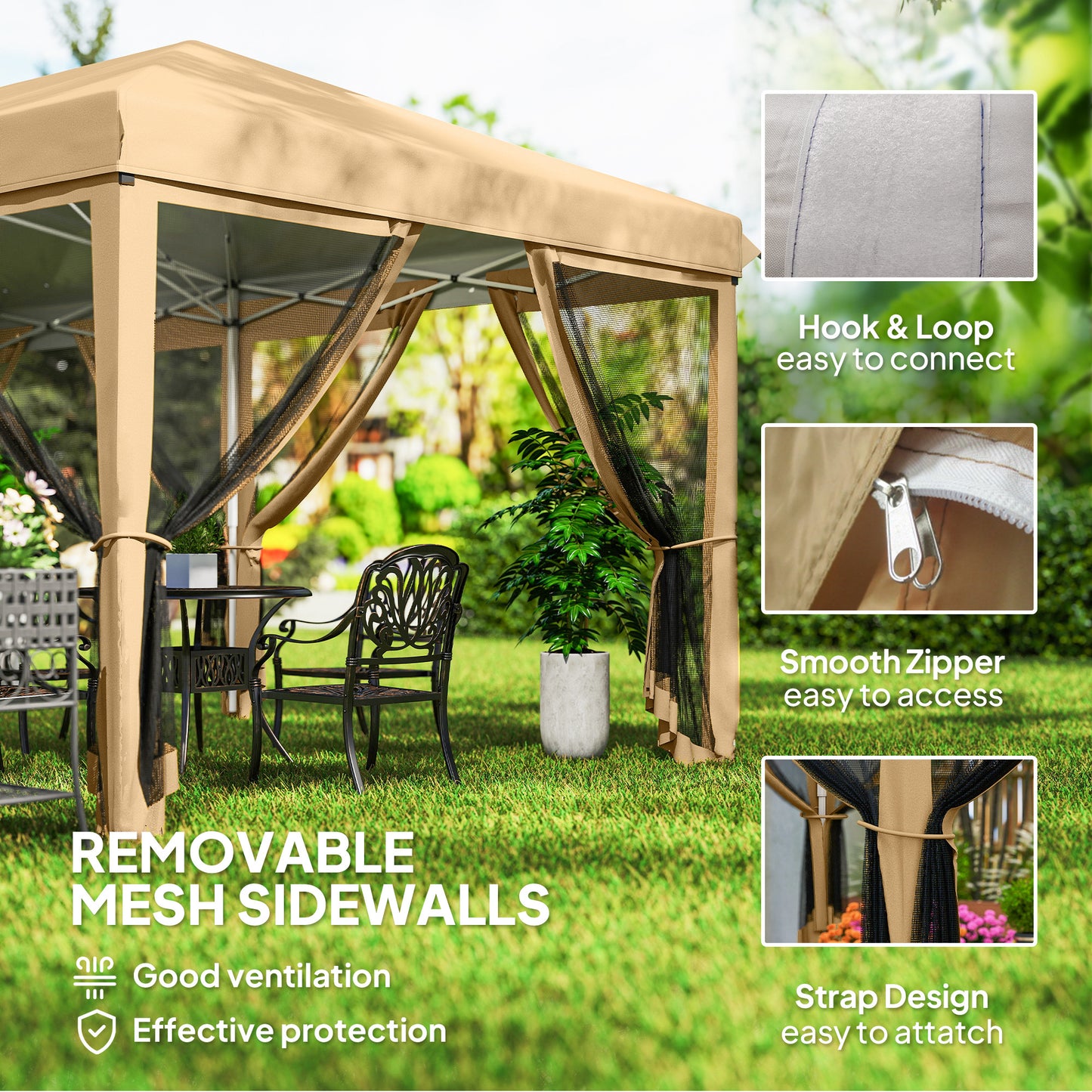 3 x 6m Pop Up Gazebo, Outdoor Canopy Shelter