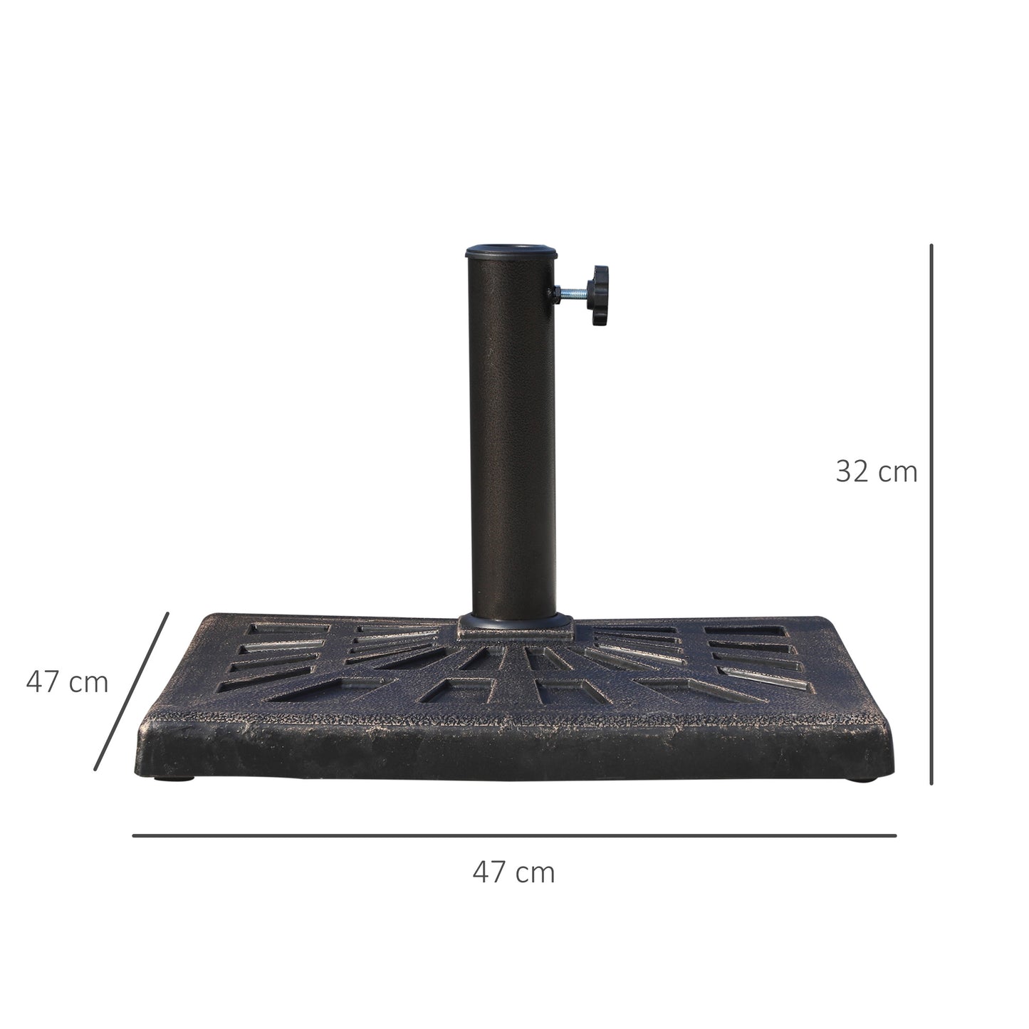 15kg Resin Durable Patterned Colophony Garden Patio Square Umbrella