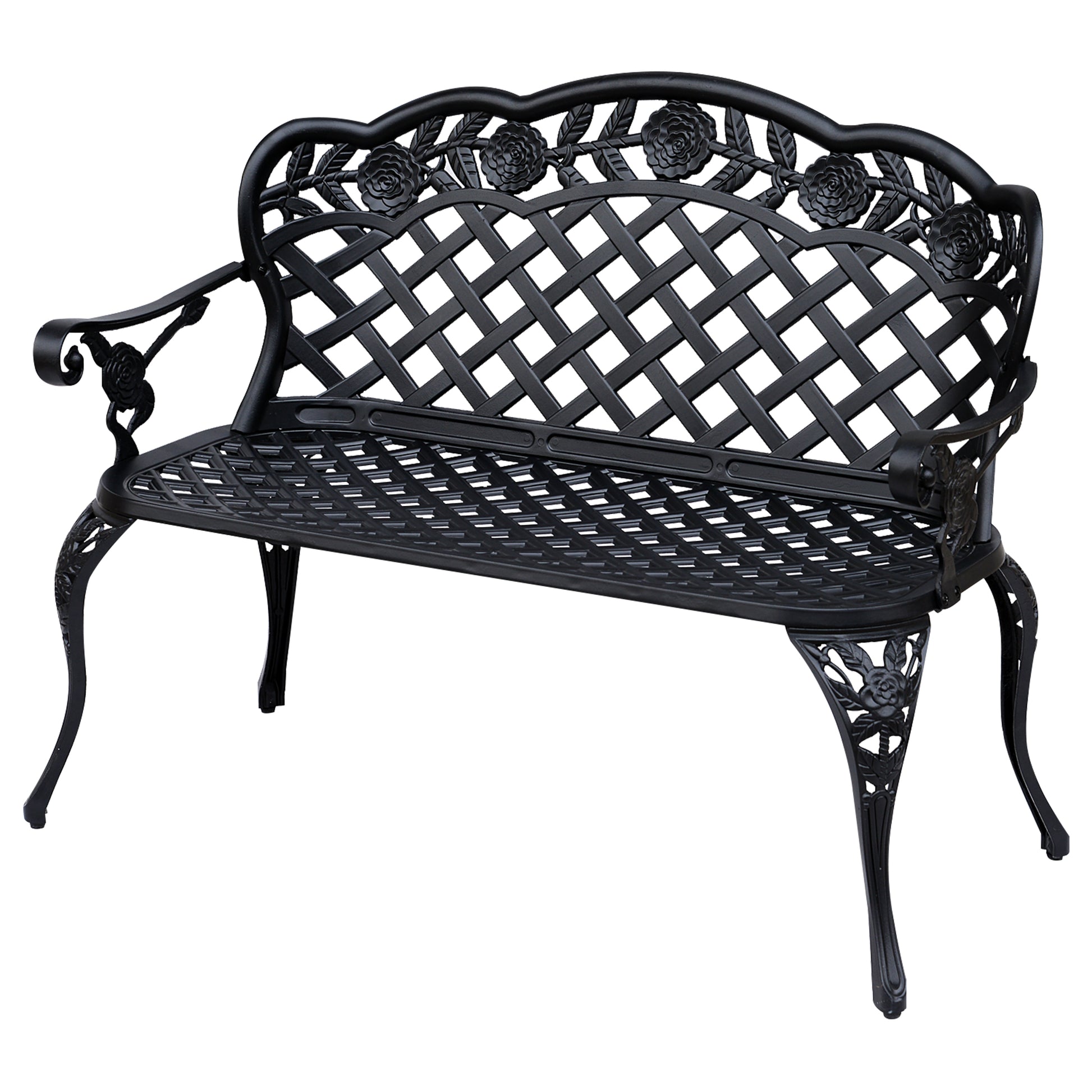 Garden Bench, Cast Aluminium, 107Lx58Wx85H cm