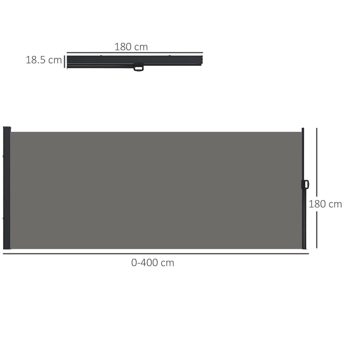 Retractable Side Awning, Outdoor Privacy Screen for Garden, Hot Tub