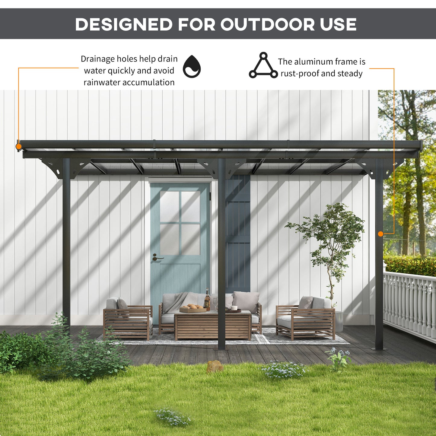 4.35 x 3m Outdoor Patio Gazebo Pergola