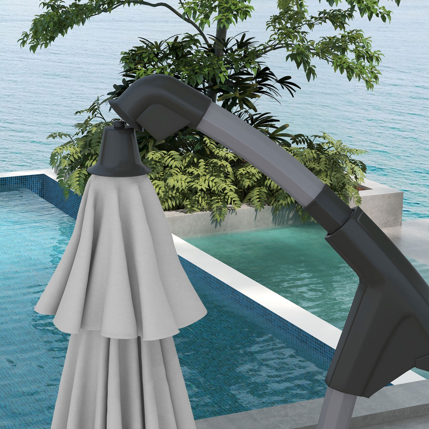 2.7m Cantilever Parasol, with Cross Base