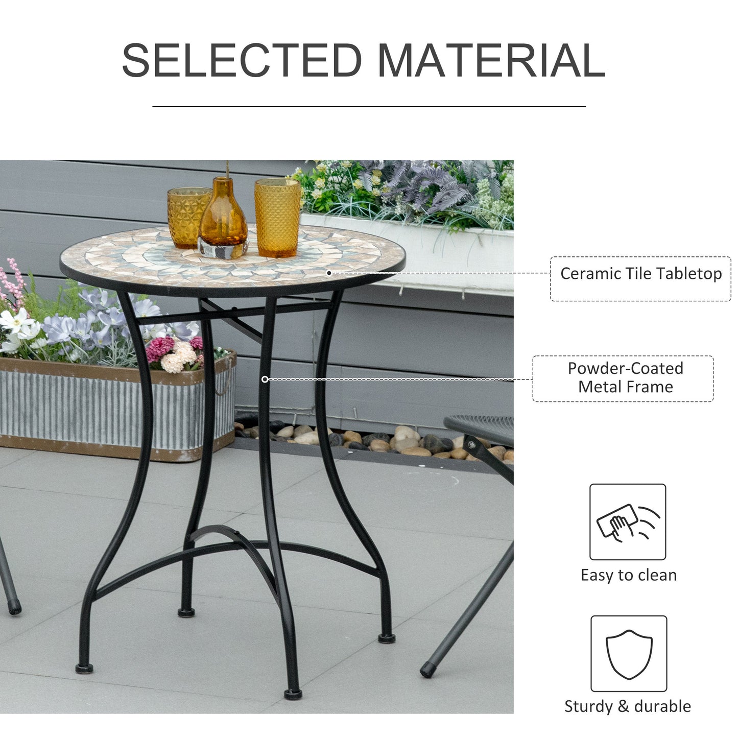 Φ60cm Mosaic Outdoor Patio Table