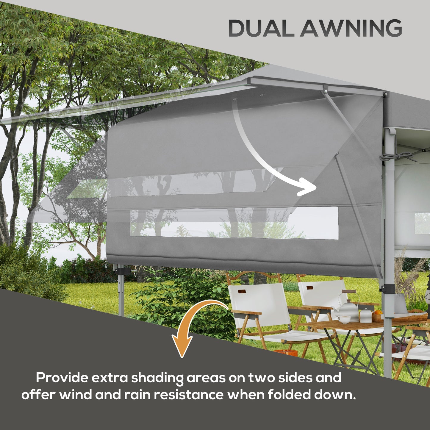3 x 3m Height Adjustable Pop-Up Gazebo, with Accessories