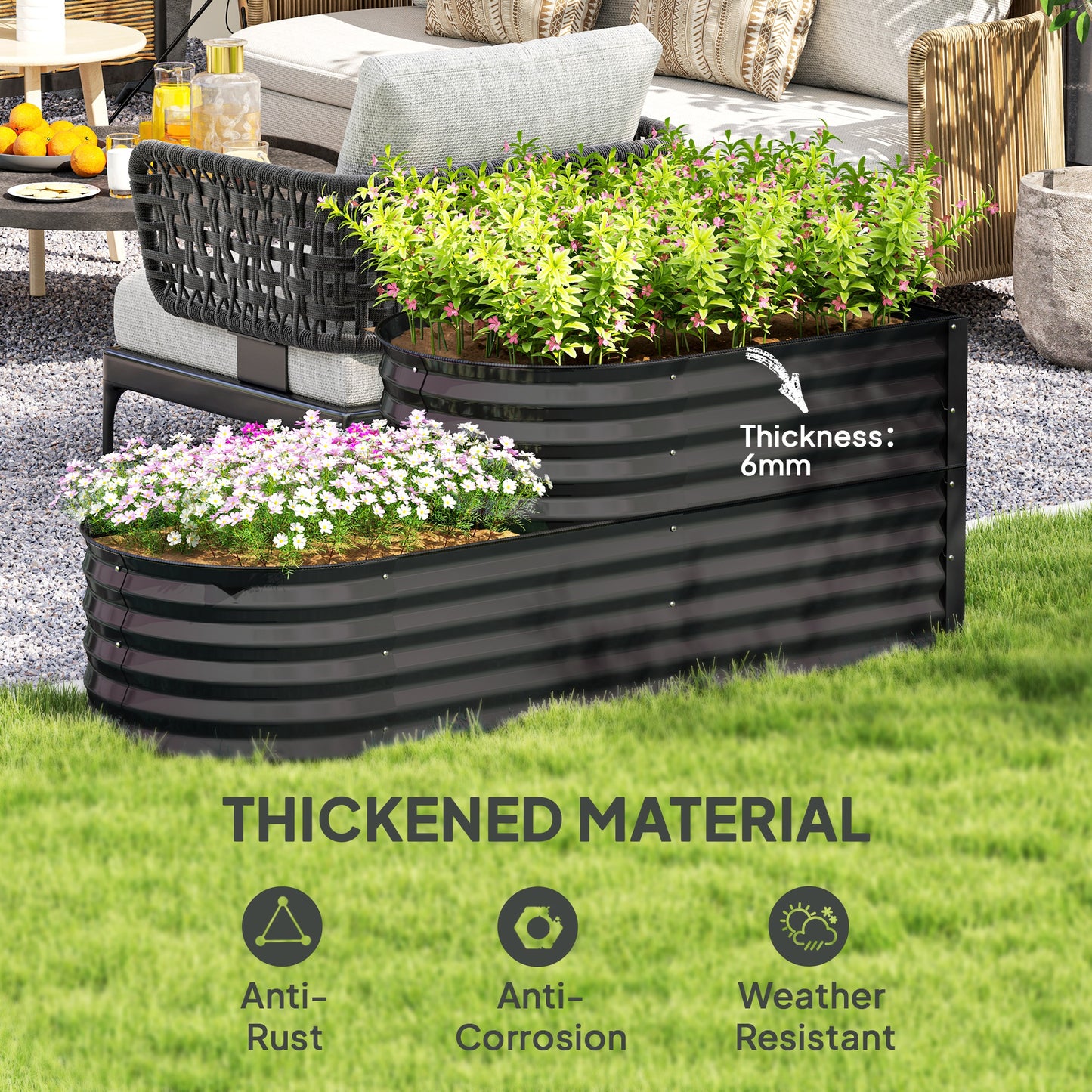 Two-Tier Galvanised Steel Garden Planter (1)