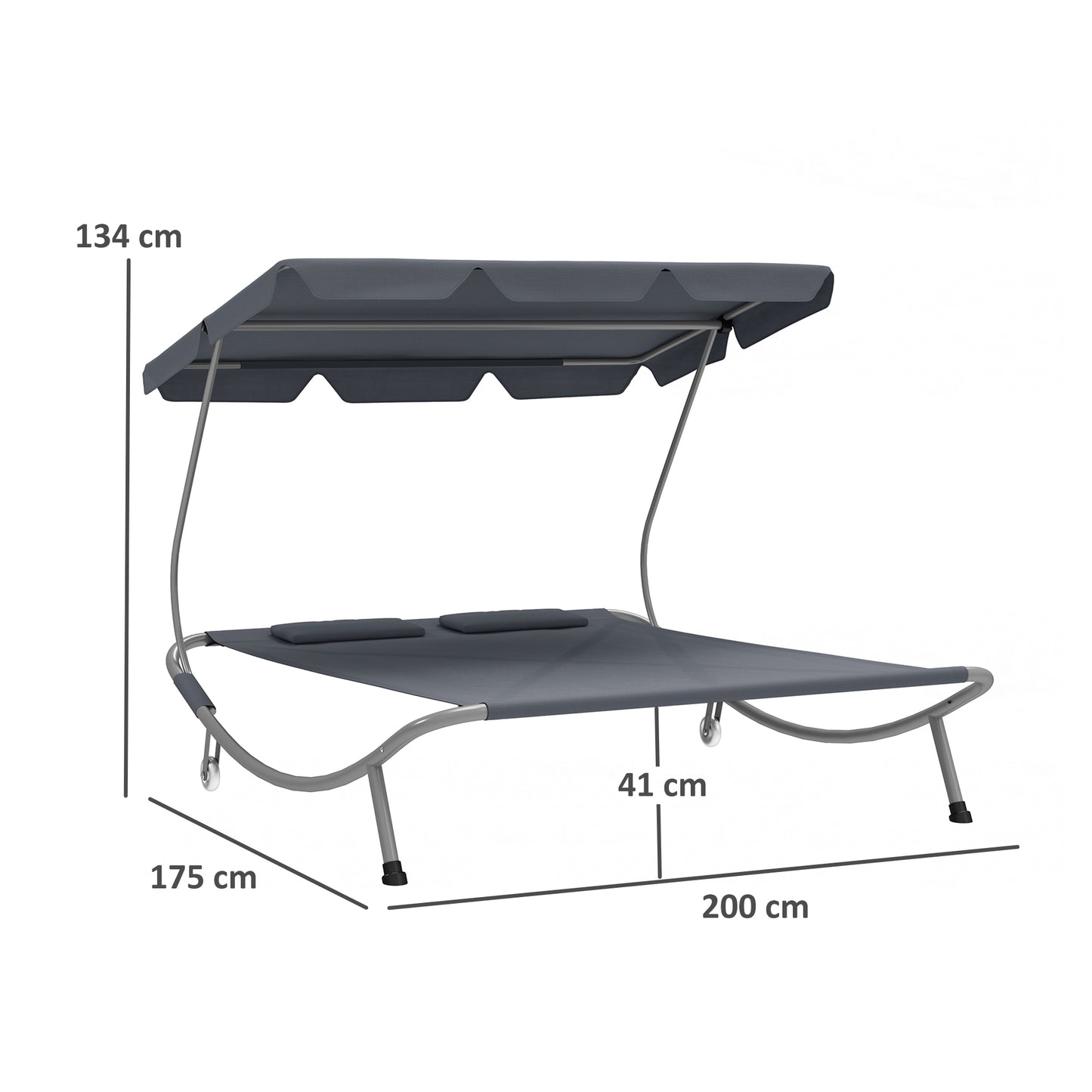 Double Outdoor Bed, with Canopy