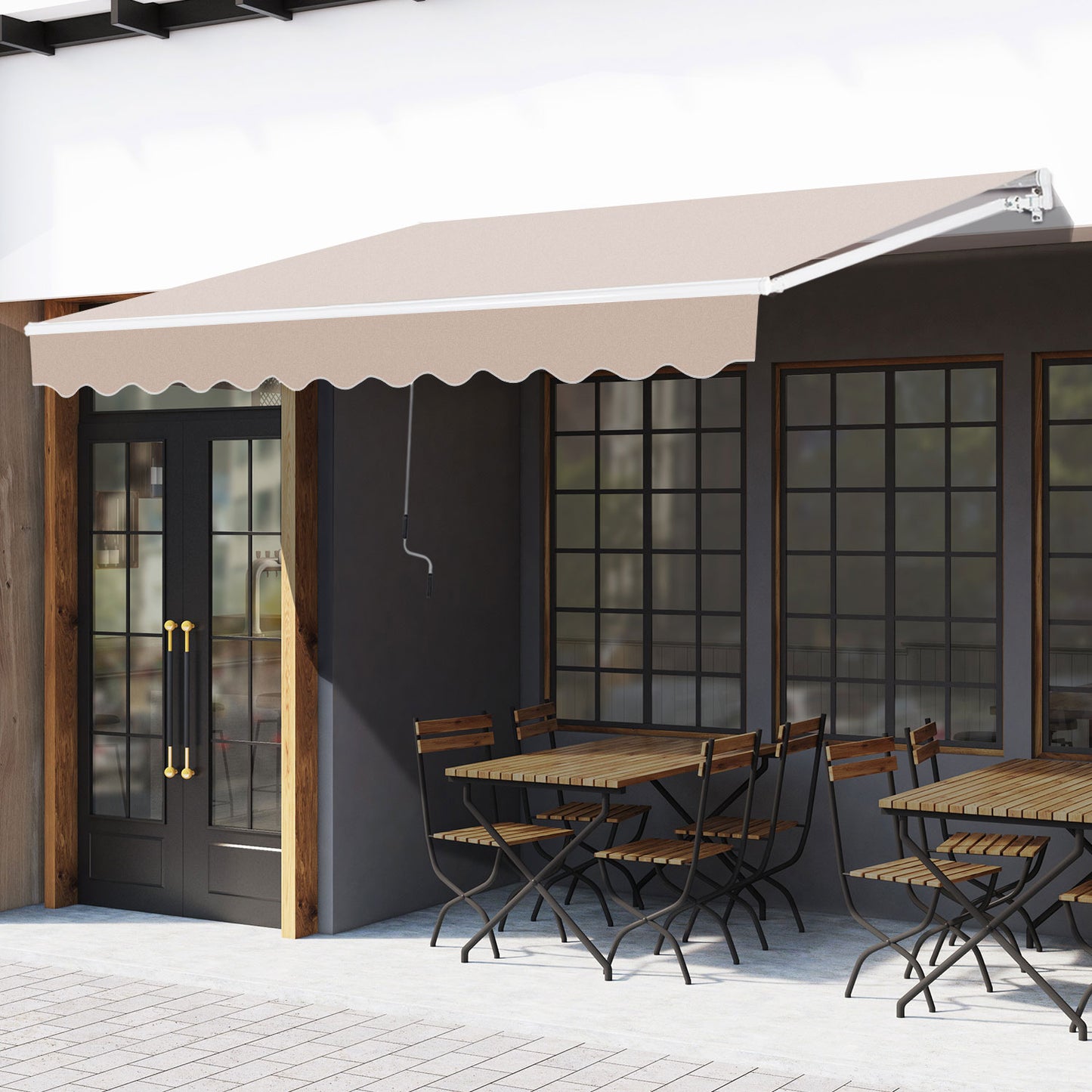 Awning Canopy Manual Retractable Porch Sun Shade Shelter 3 x 2m