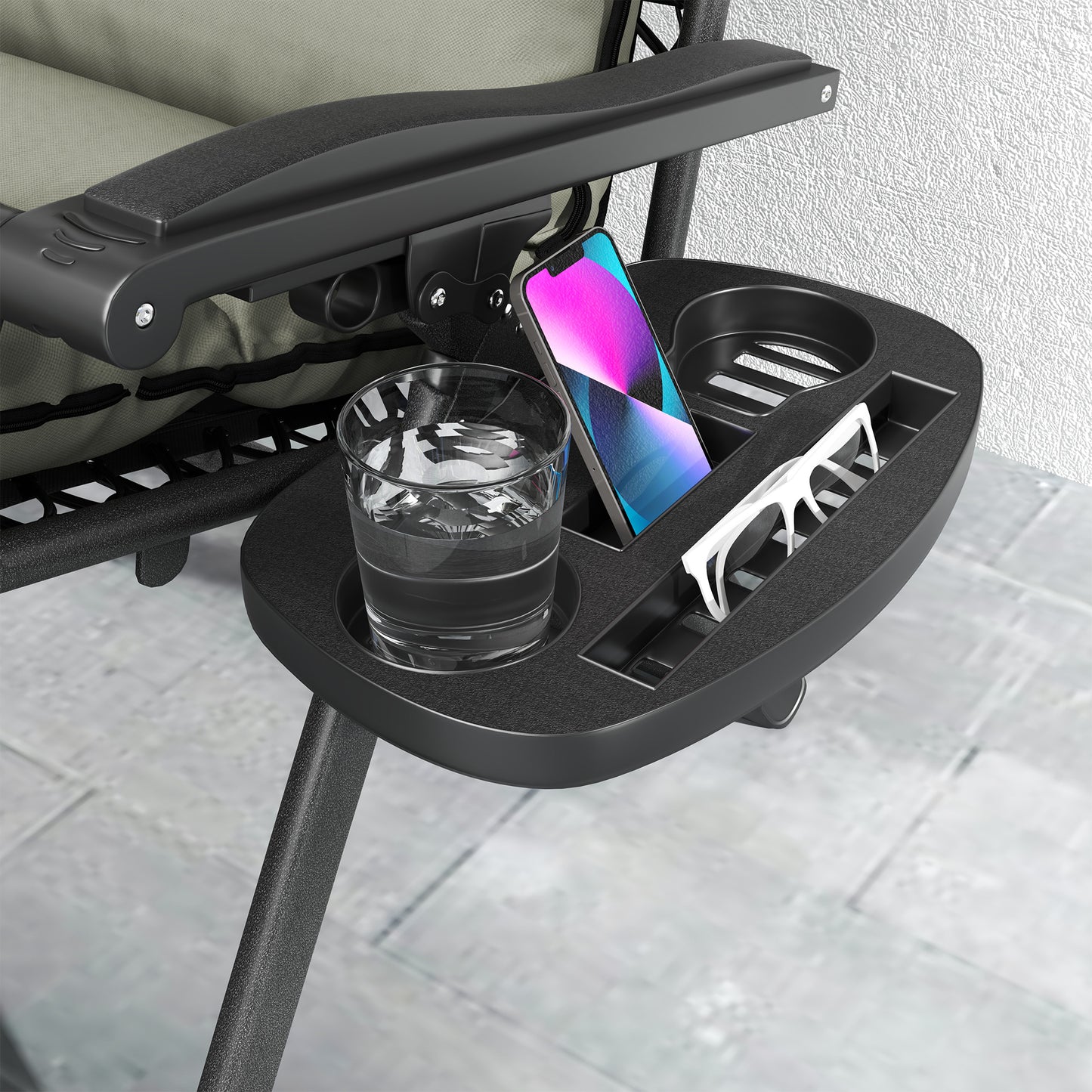 Set of Two Reclining Sun Loungers, with Cushion
