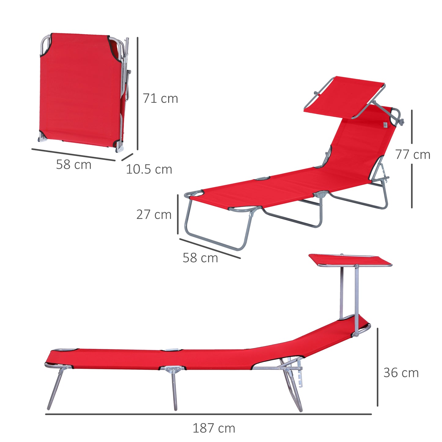 2 Piece Folding Sun Lounger