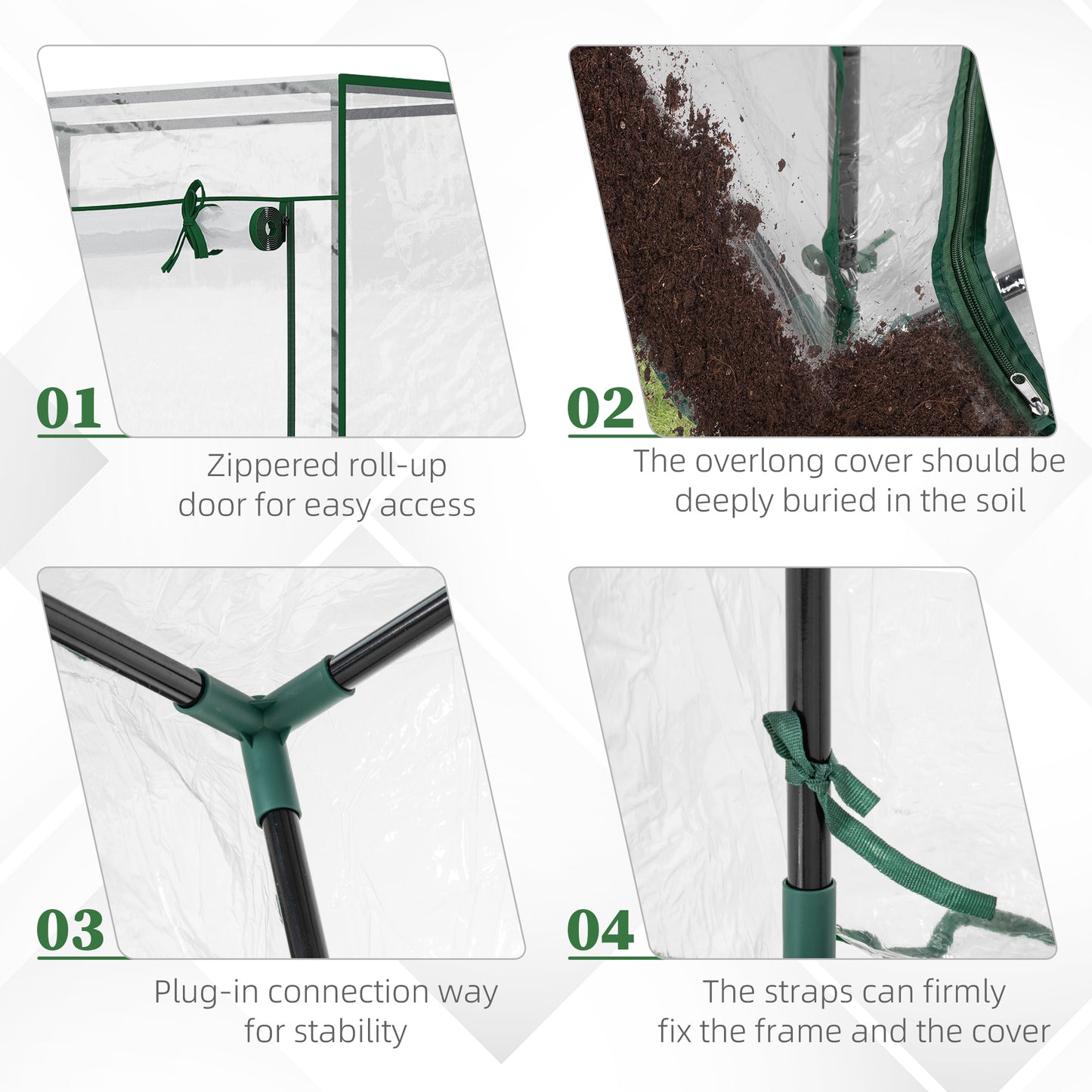Tomato Greenhouse with Roll-up Door, Mini Greenhouse with PVC Cover