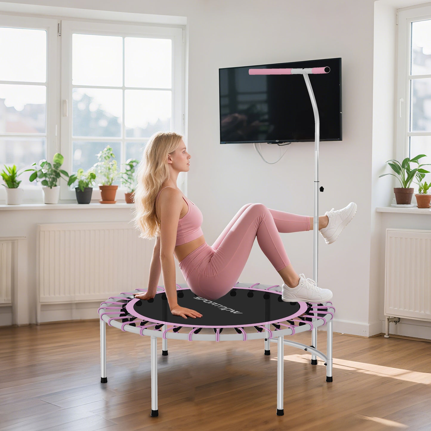 40" Fitness Trampoline, Mini Rebounder Trampoline for Adults