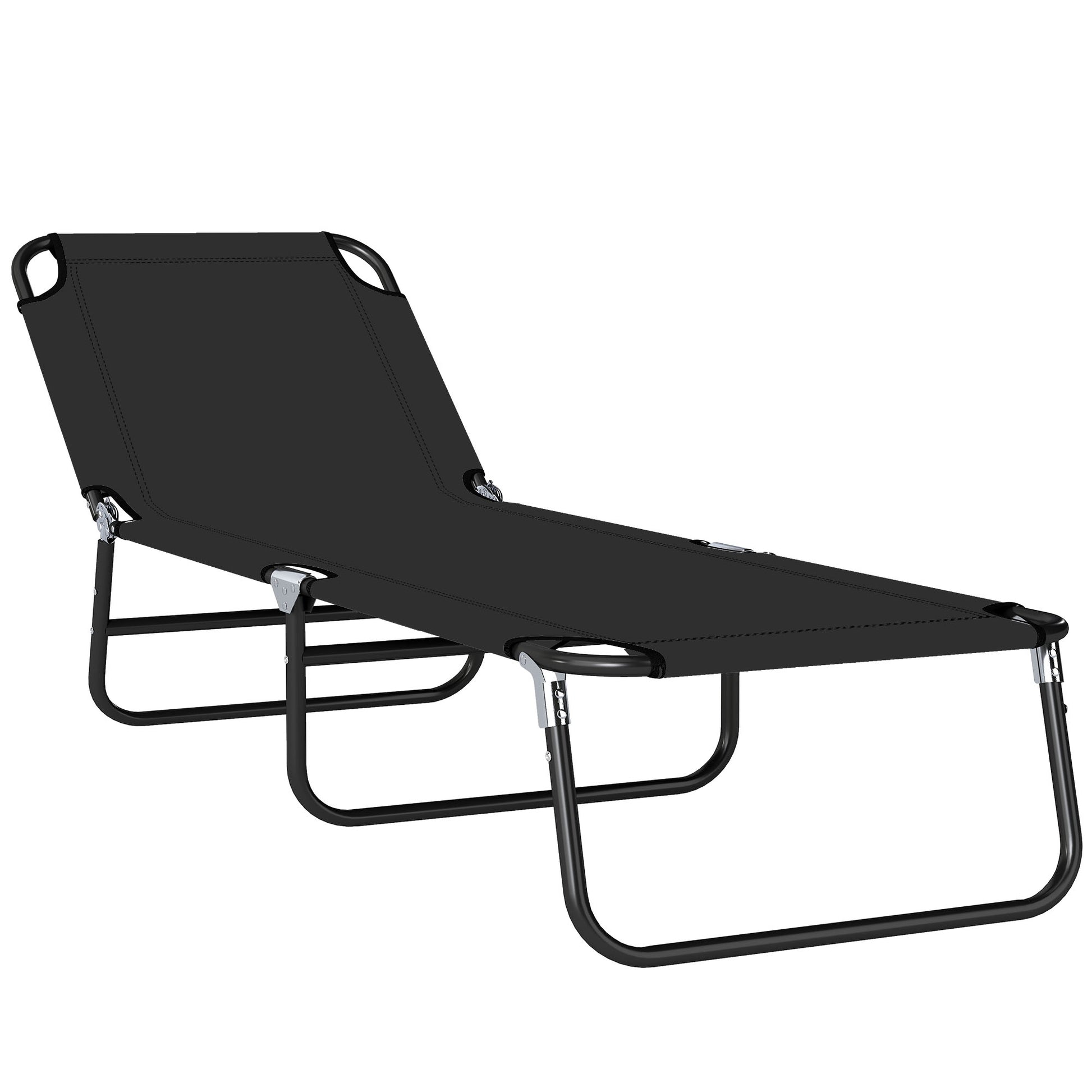 Foldable Sun Lounger with 5-Position Adjustable Backrest