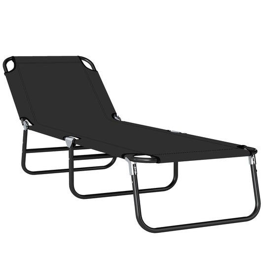 Foldable Sun Lounger with 5-Position Adjustable Backrest