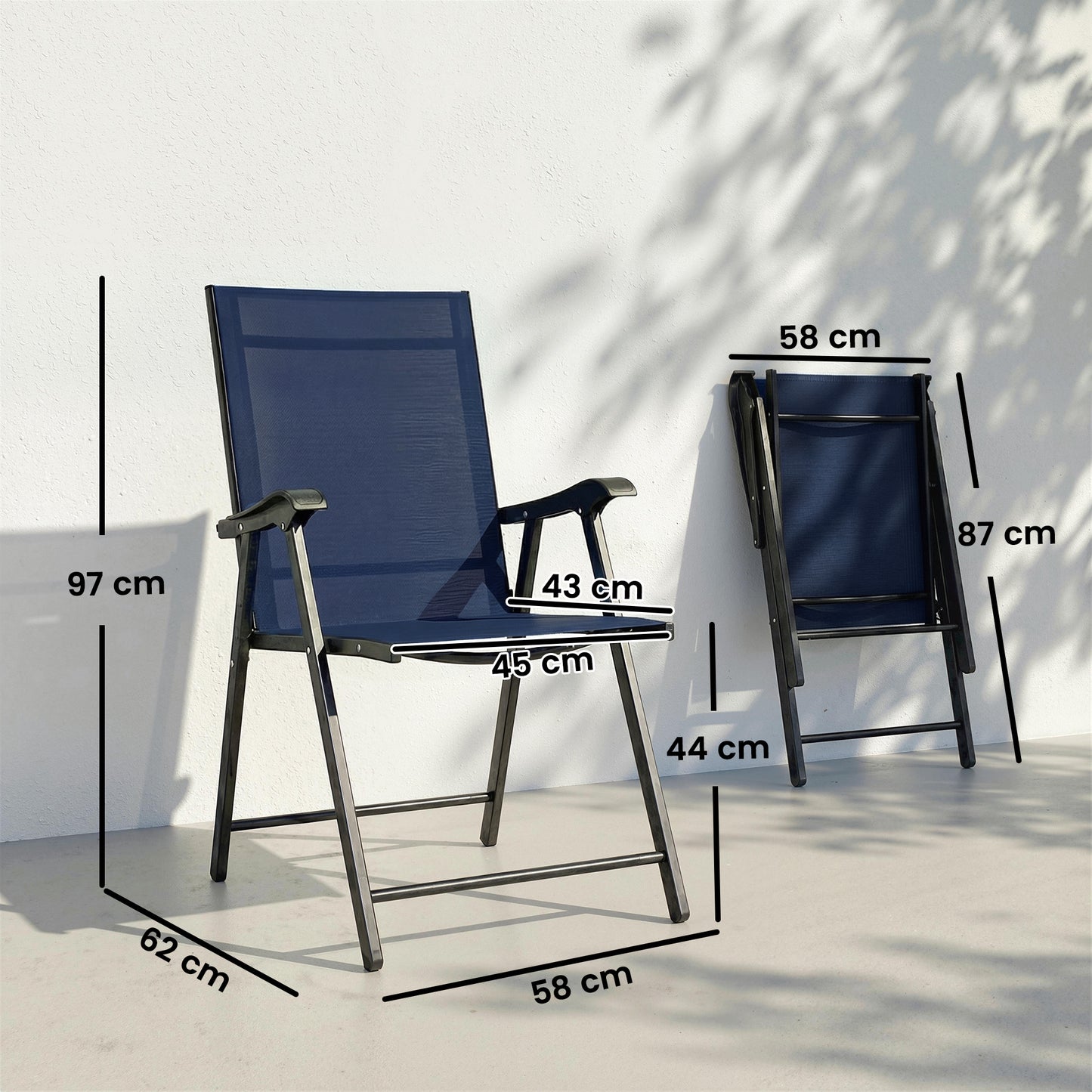 Folding Garden Chairs , Foldable Garden Dining Chairs with High Back