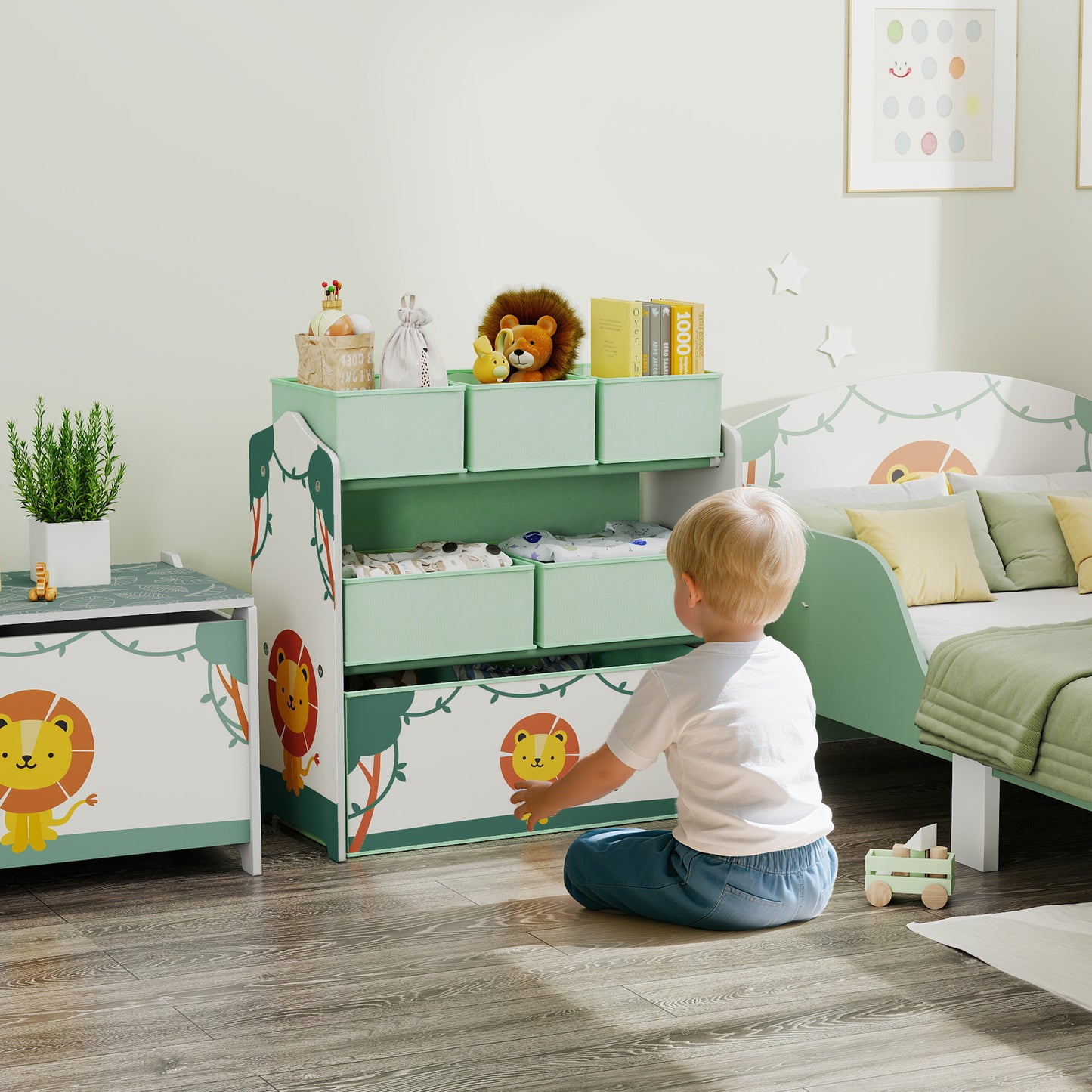 Kids Toy Storage Units, 3-Tier Toy Organiser Shelf