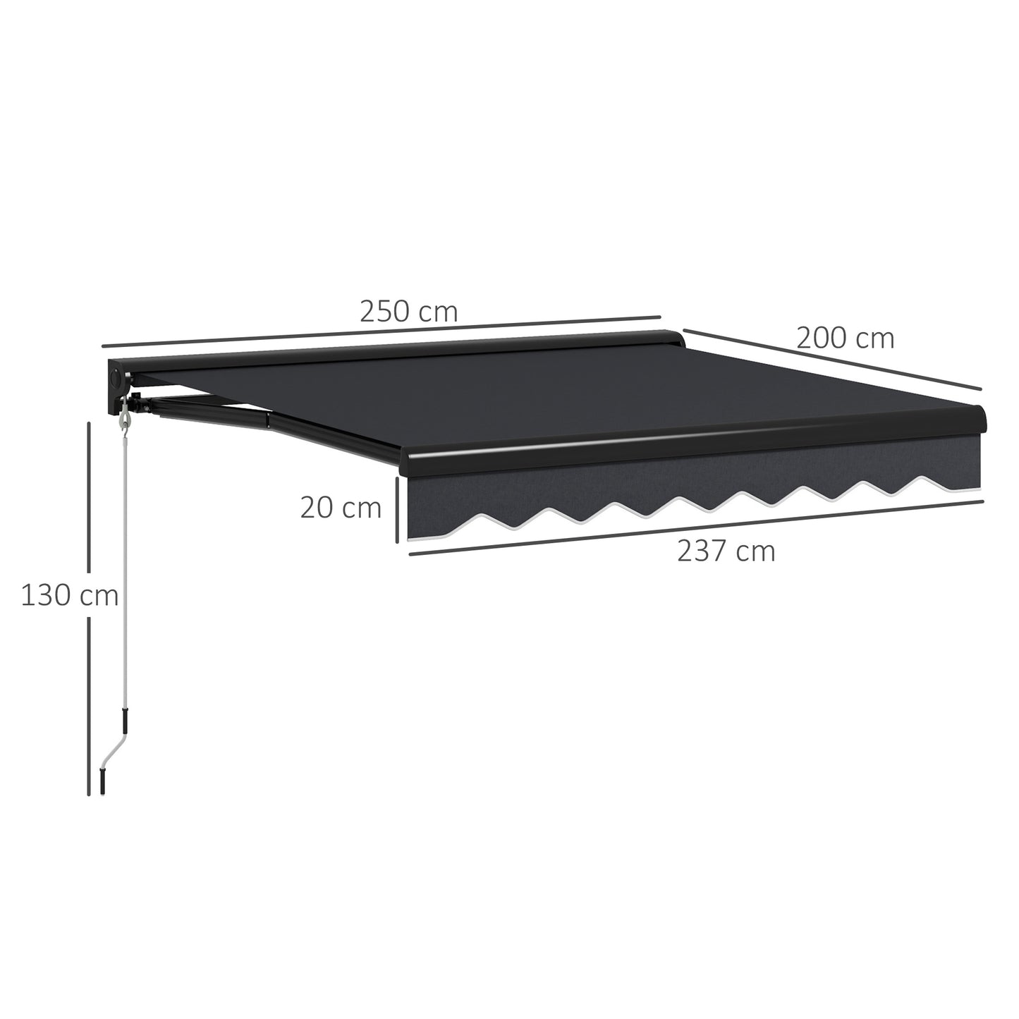 2 x 2.5m Electric Awning, with LED Light Strips