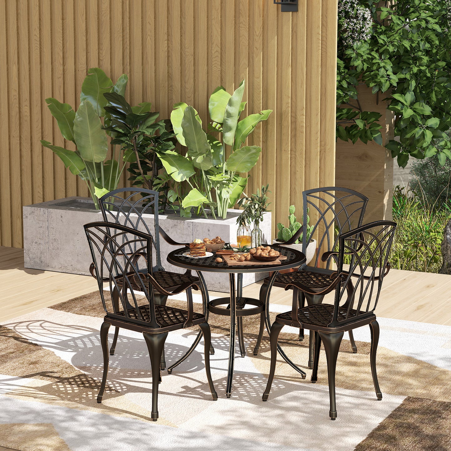 5 Pieces Garden Dining Set for 4