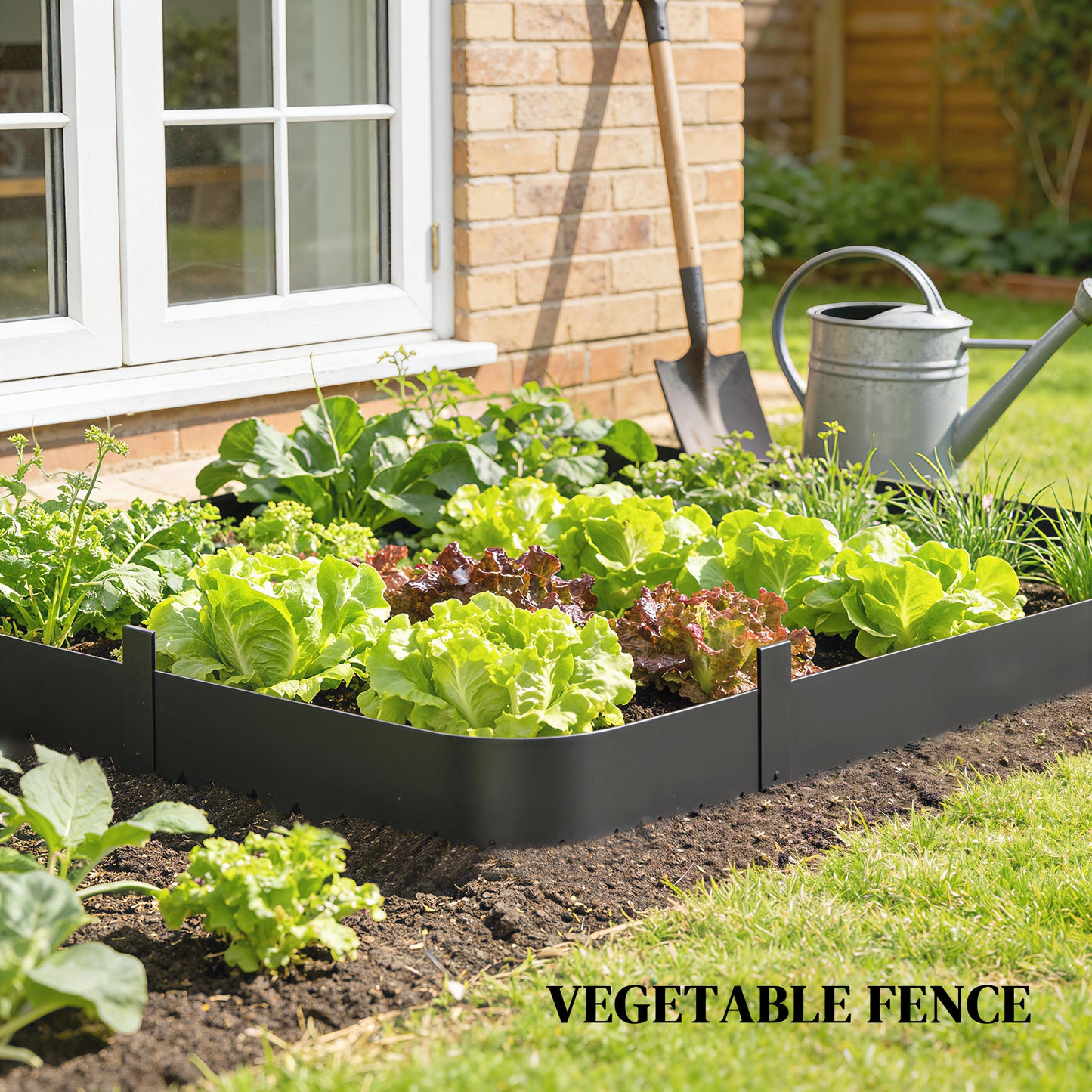 5pcs Garden Fence, Metal Picket Fence Panels, 102x20cm