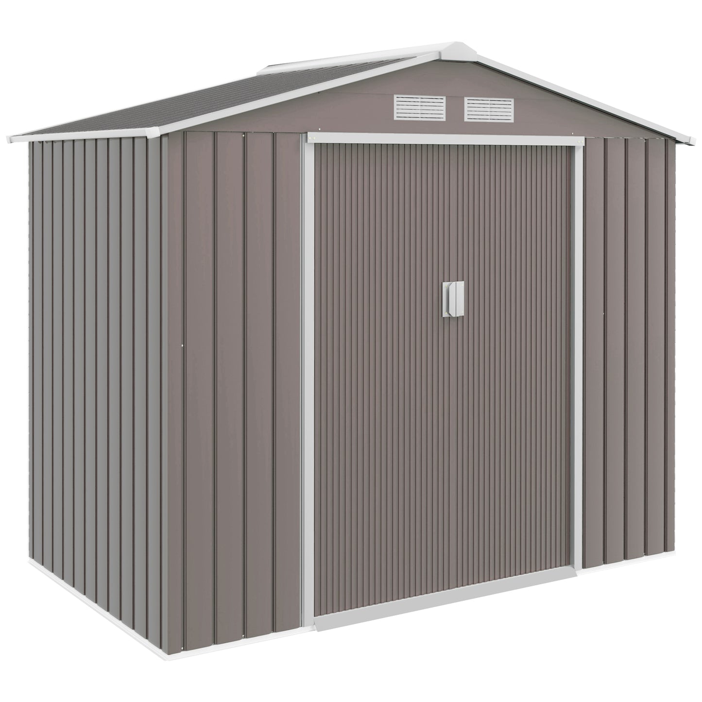 7ft x 4ft Lockable Garden Metal Storage Shed Storage Roofed Tool