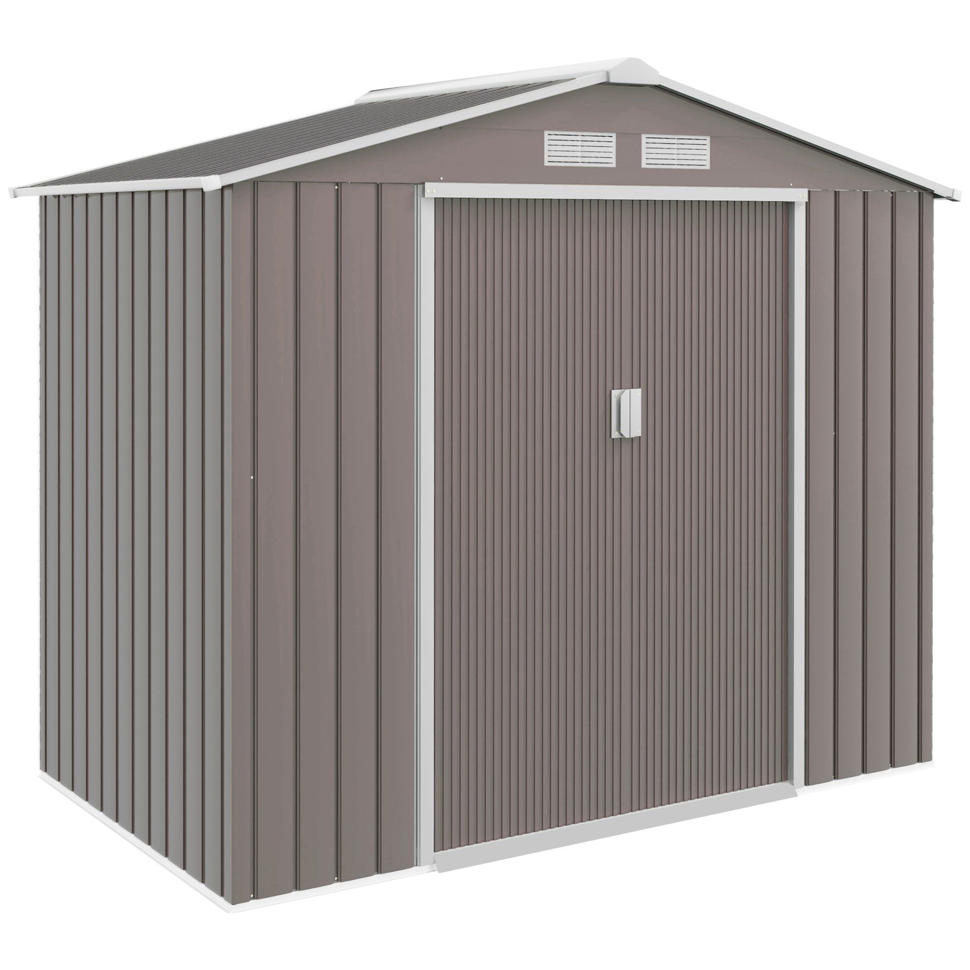 7ft x 4ft Lockable Garden Metal Storage Shed Storage Roofed Tool