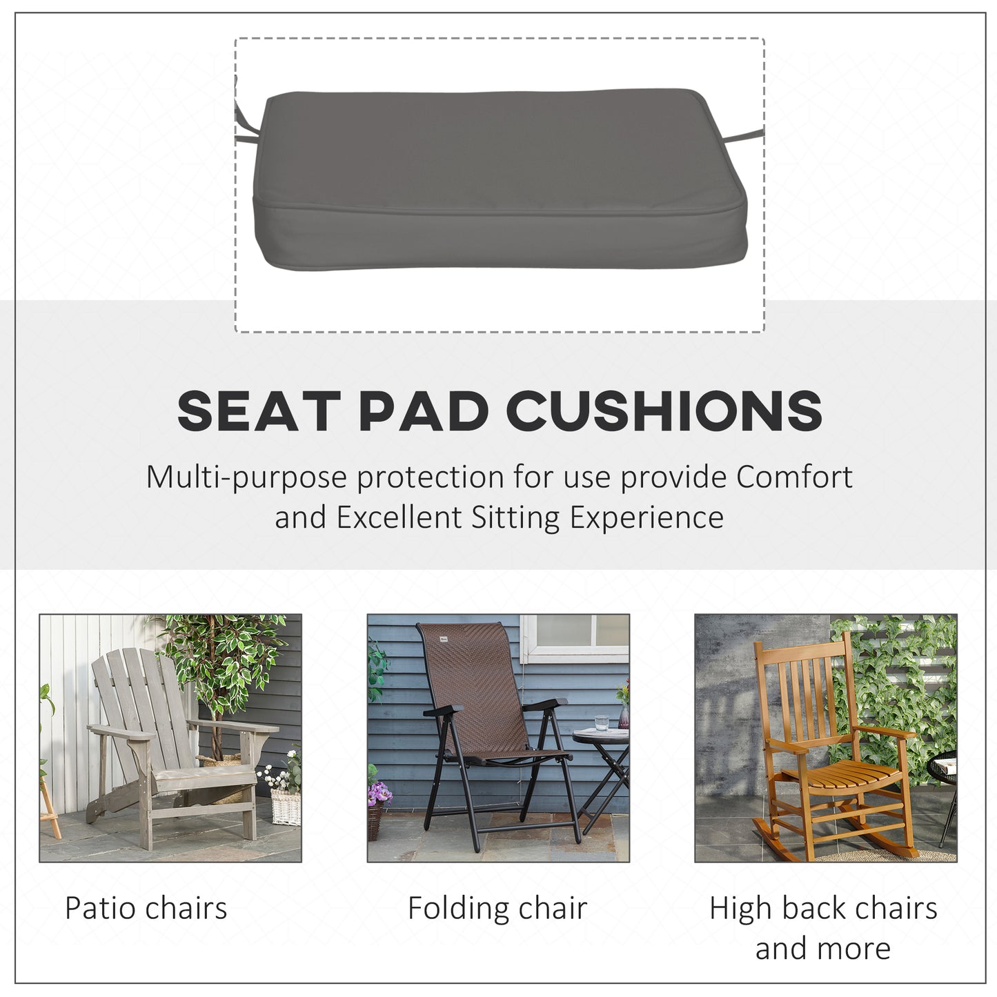 Set of 6 Pcs Chair Cushion, 42Lx42Wx5T cm