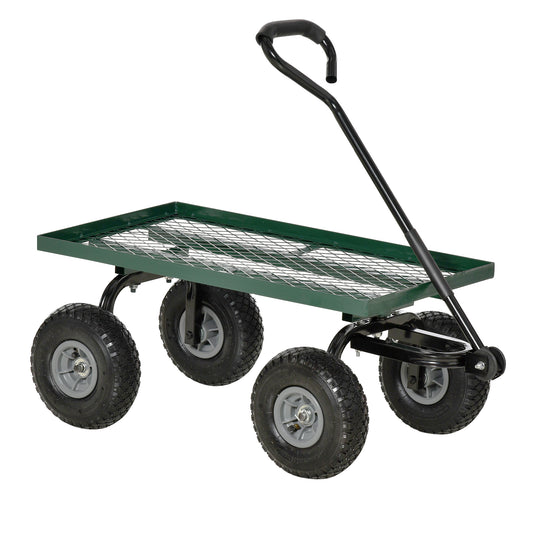 Garden Trolley Cart, Heavy Duty Garden Cart with Metal Frame