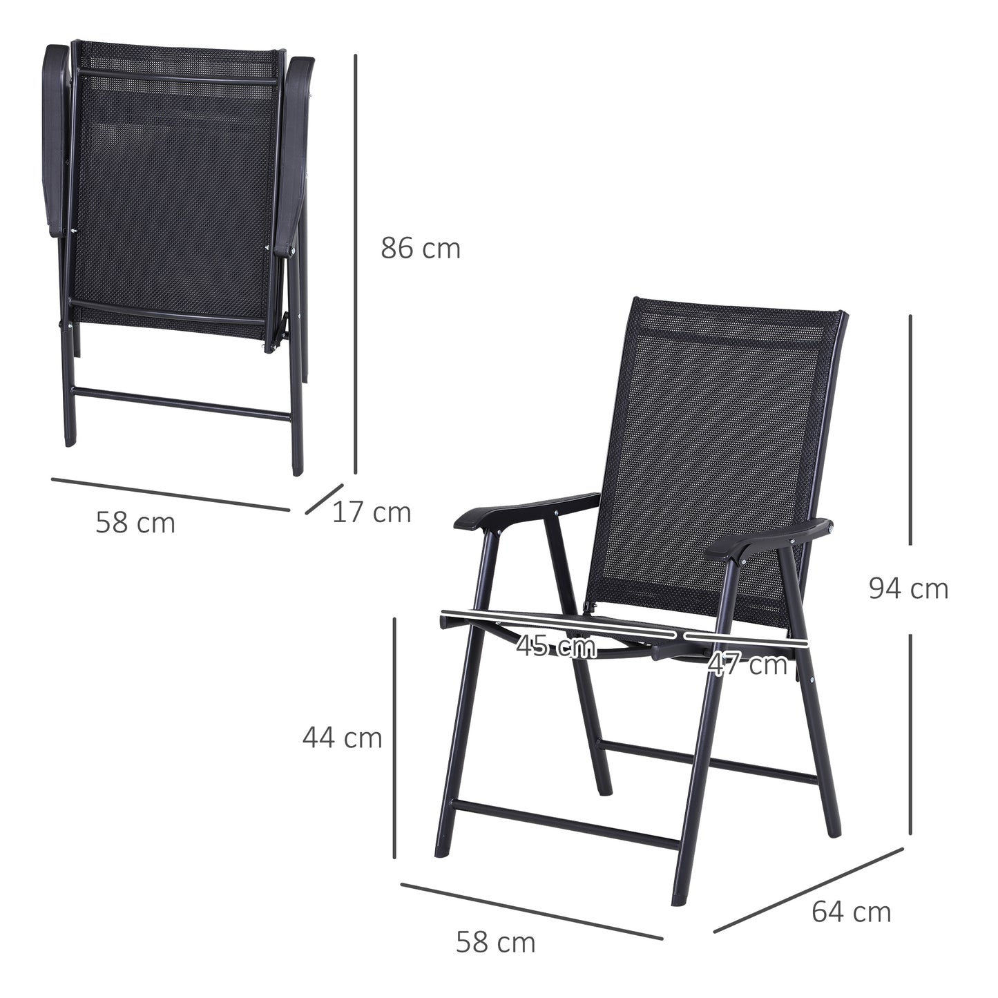 Set of Six Folding Garden Chairs
