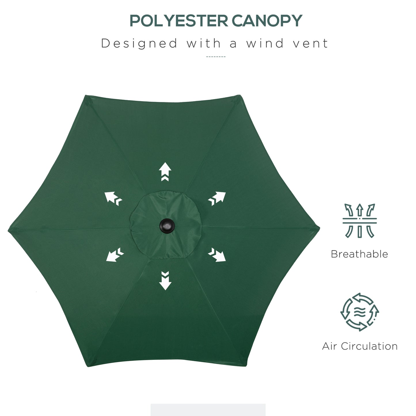 2m Garden Parasol Umbrella