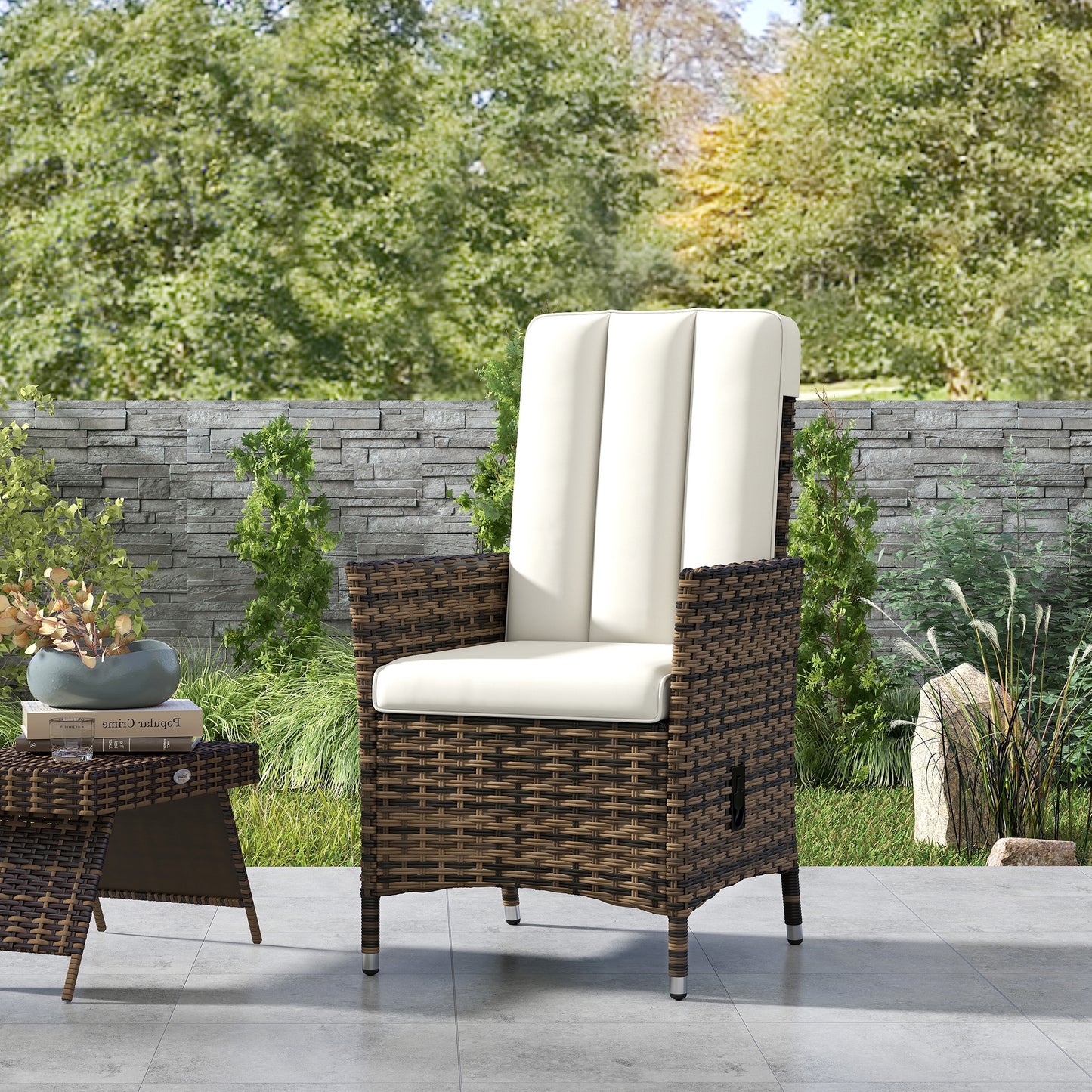 105°-150° Reclining Rattan Chair
