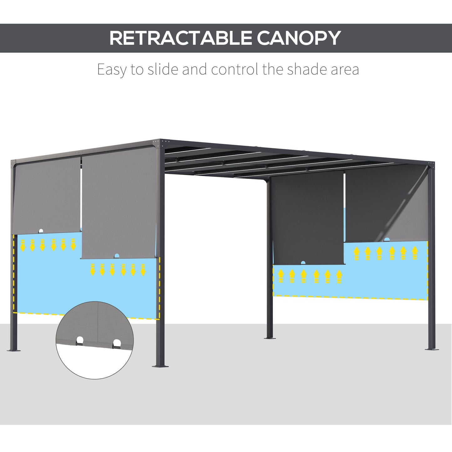 3(m) x 4m Metal Pergola with LED Lights