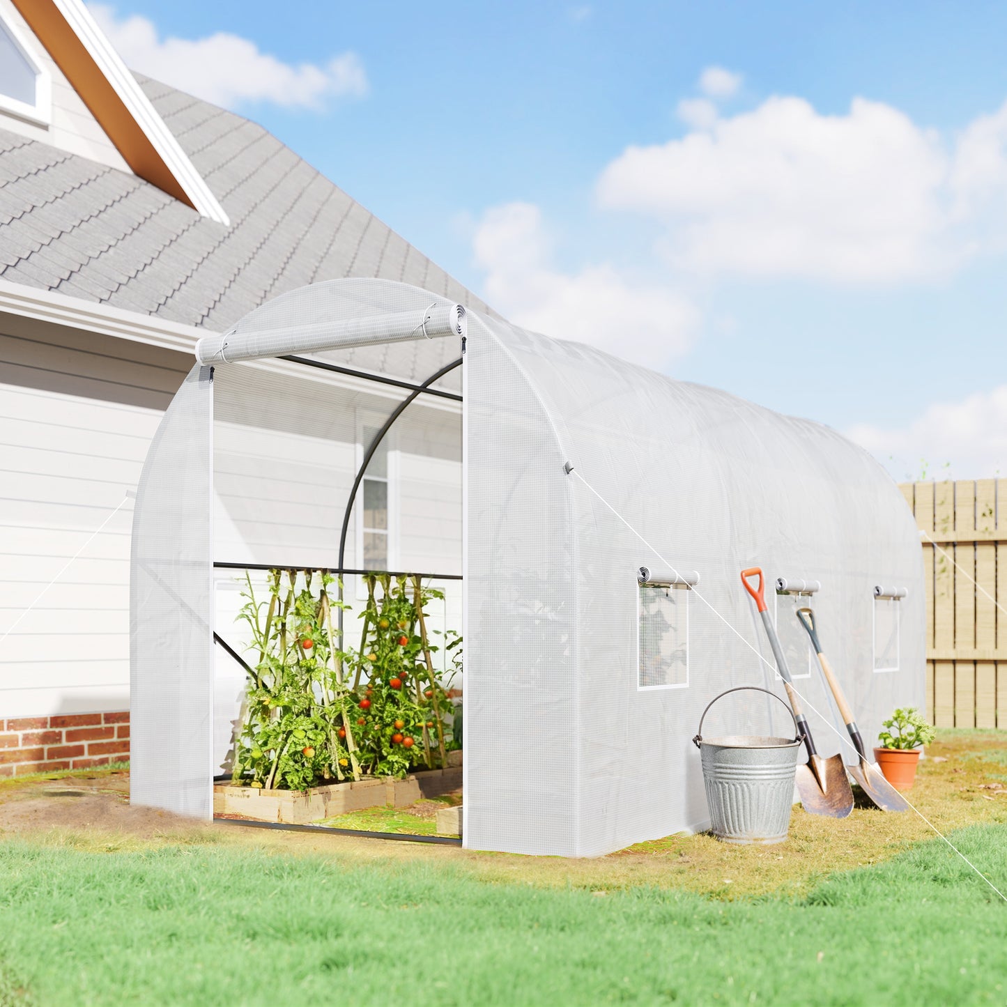 3.5 x 2 x 2 m Polytunnel Greenhouse