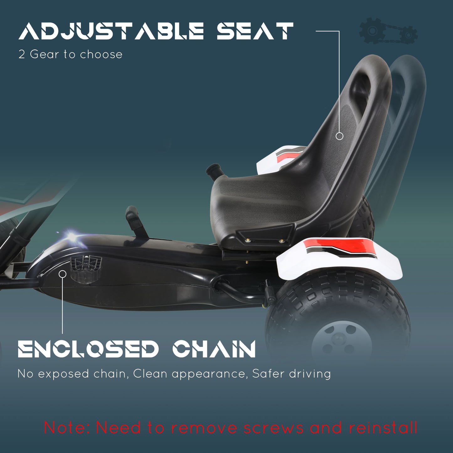 Kids Children Pedal Go Kart Manual Ride On Car w/ Brake Gears