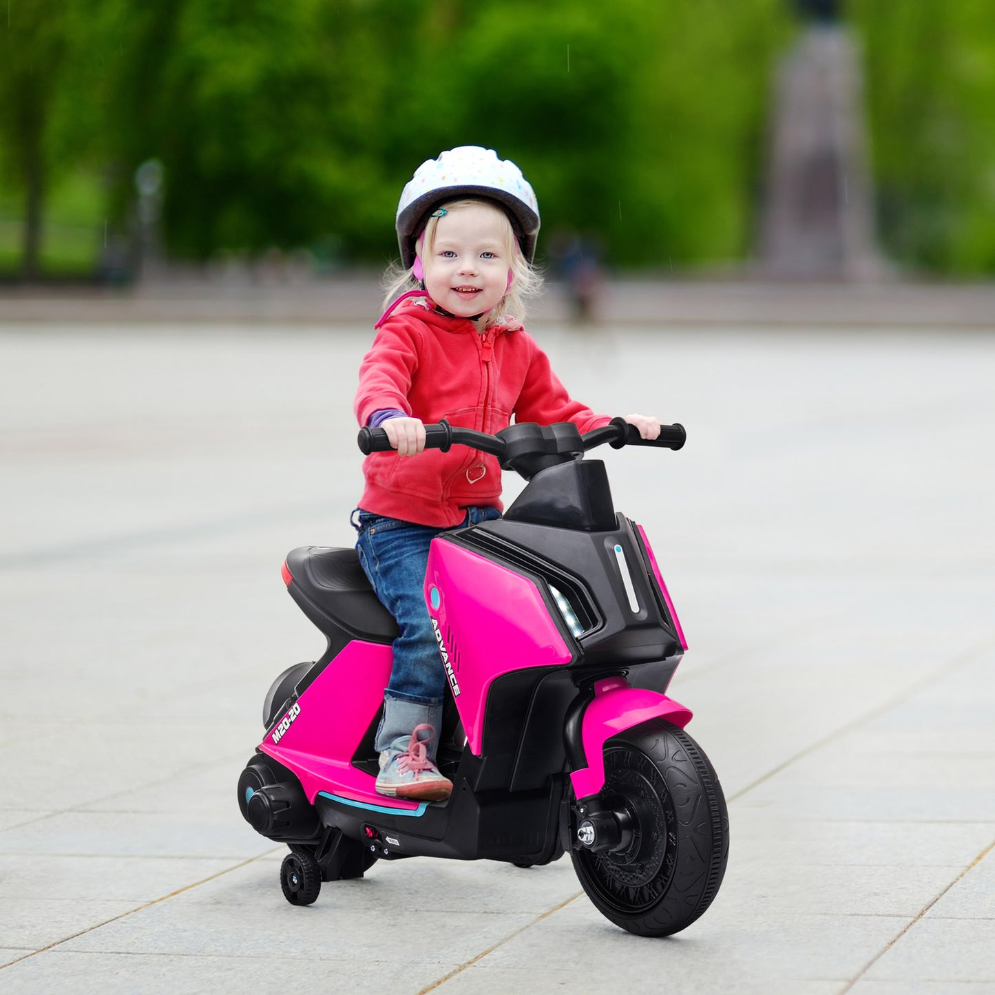 6V Kids Electric Motorbike Ride On Toy w/ Music LED Lights Training