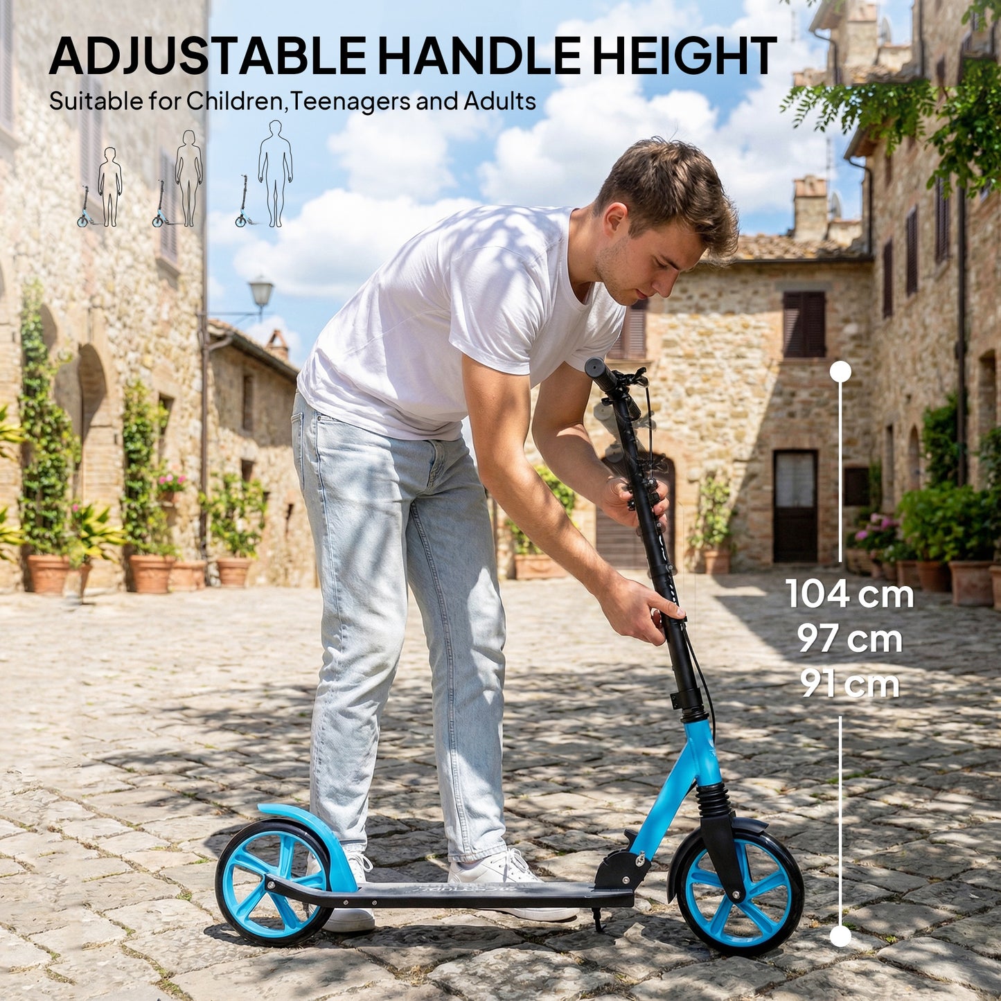 One-click Folding Kick Scooter for 14+ w/ Adjustable Handlebar (1)