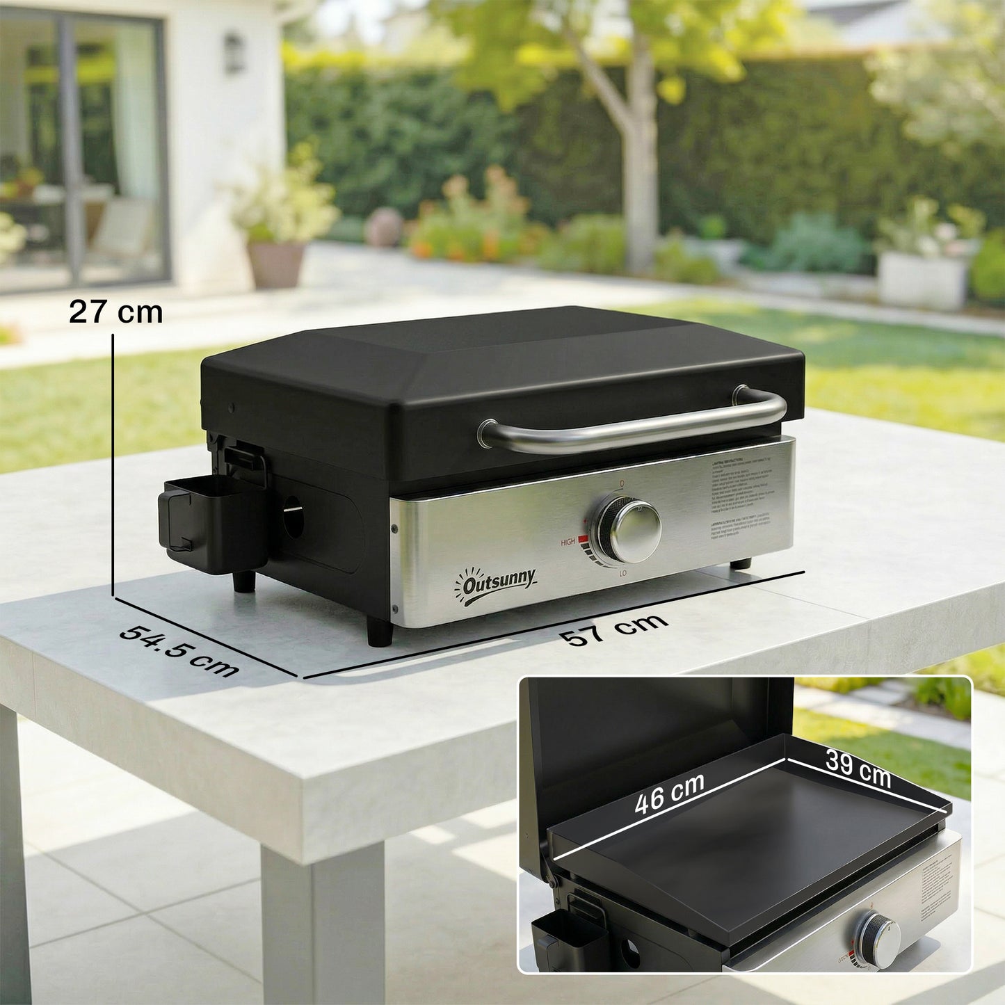 Grill Griddle, Portable Gas Plancha, 3.5 kW