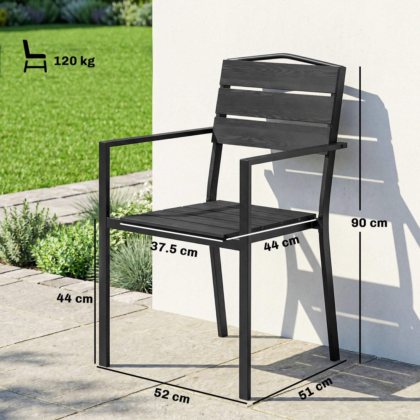 Stackable Garden Chairs Set of 4