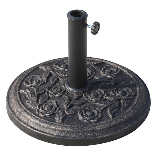 9kg Garden Parasol Base, Round Resin Cast Iron Effect Sun Umbrella