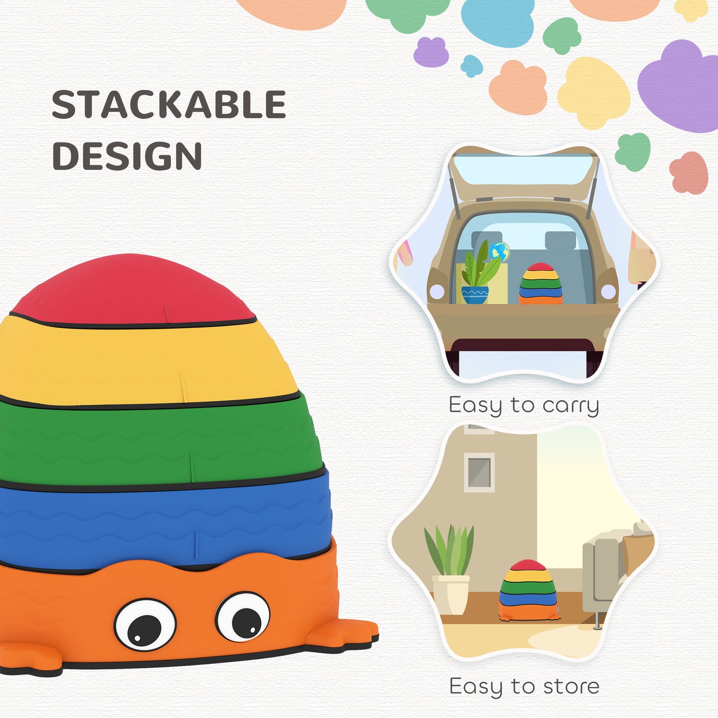 5PCS Sensory Stepping Stones for Toddlers