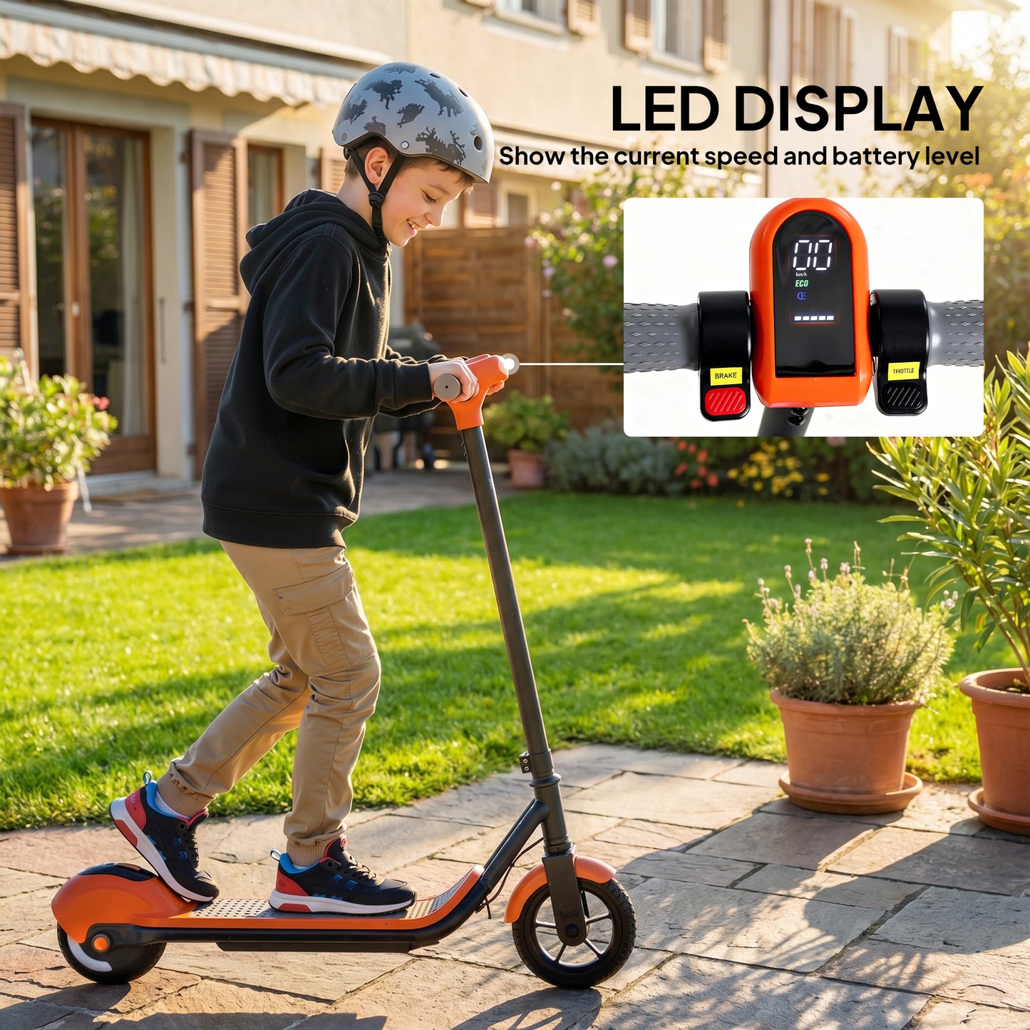Electric Scooter for Kids, with LED Display