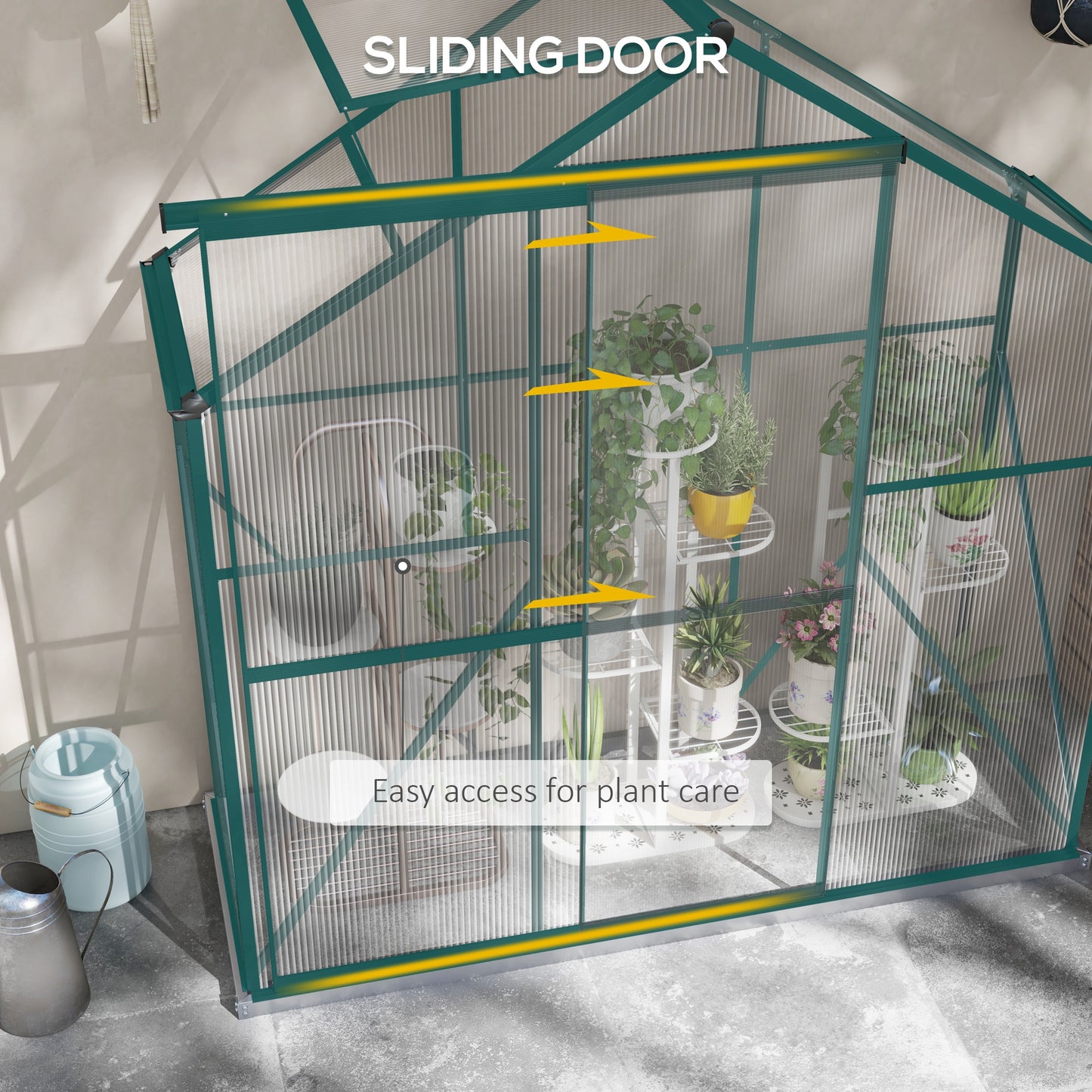 6 x 2.5ft Polycarbonate Greenhouse Walk-In Green House