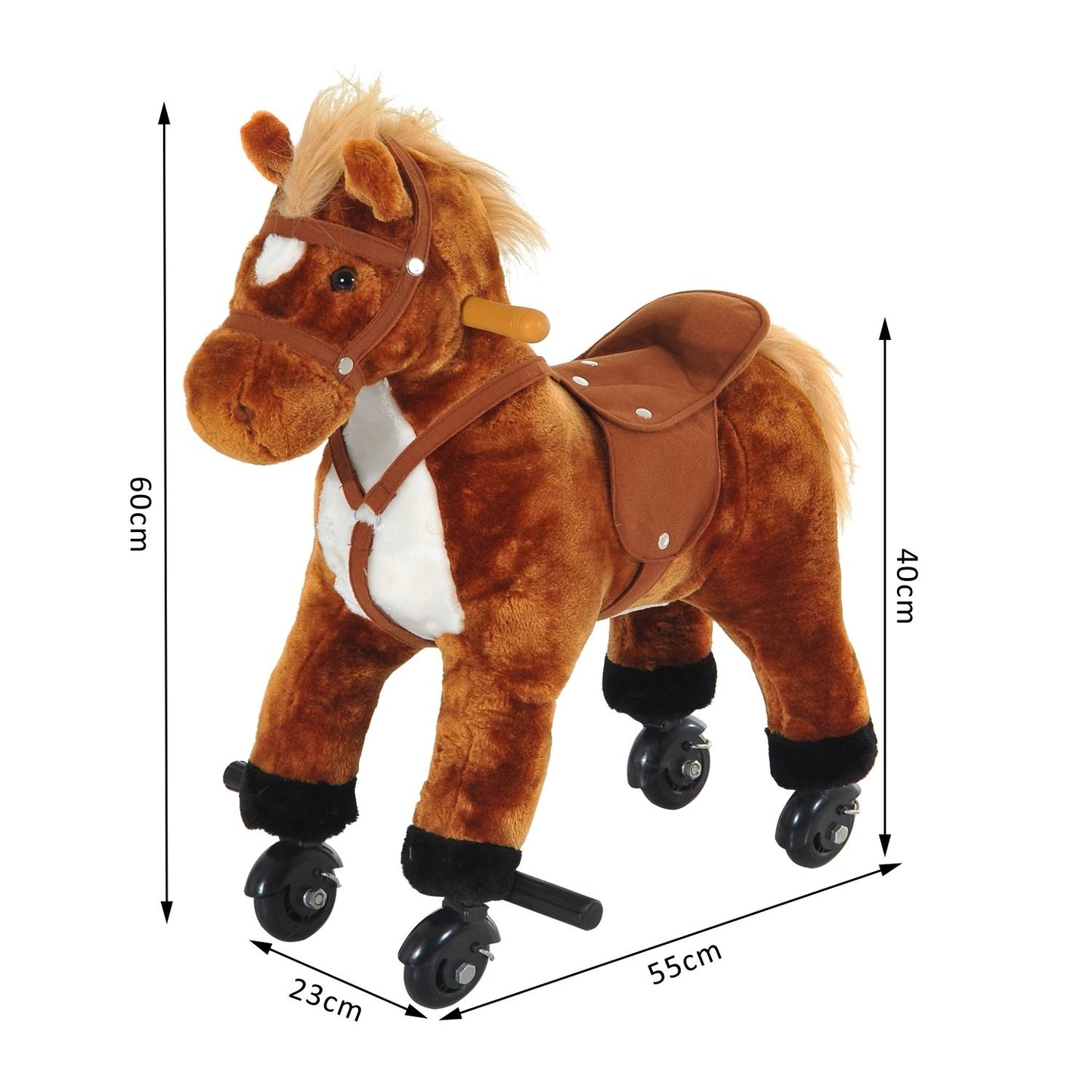 Rocking Horse Kids Ride on Walking Horse Animal Pony Wheeled Riding