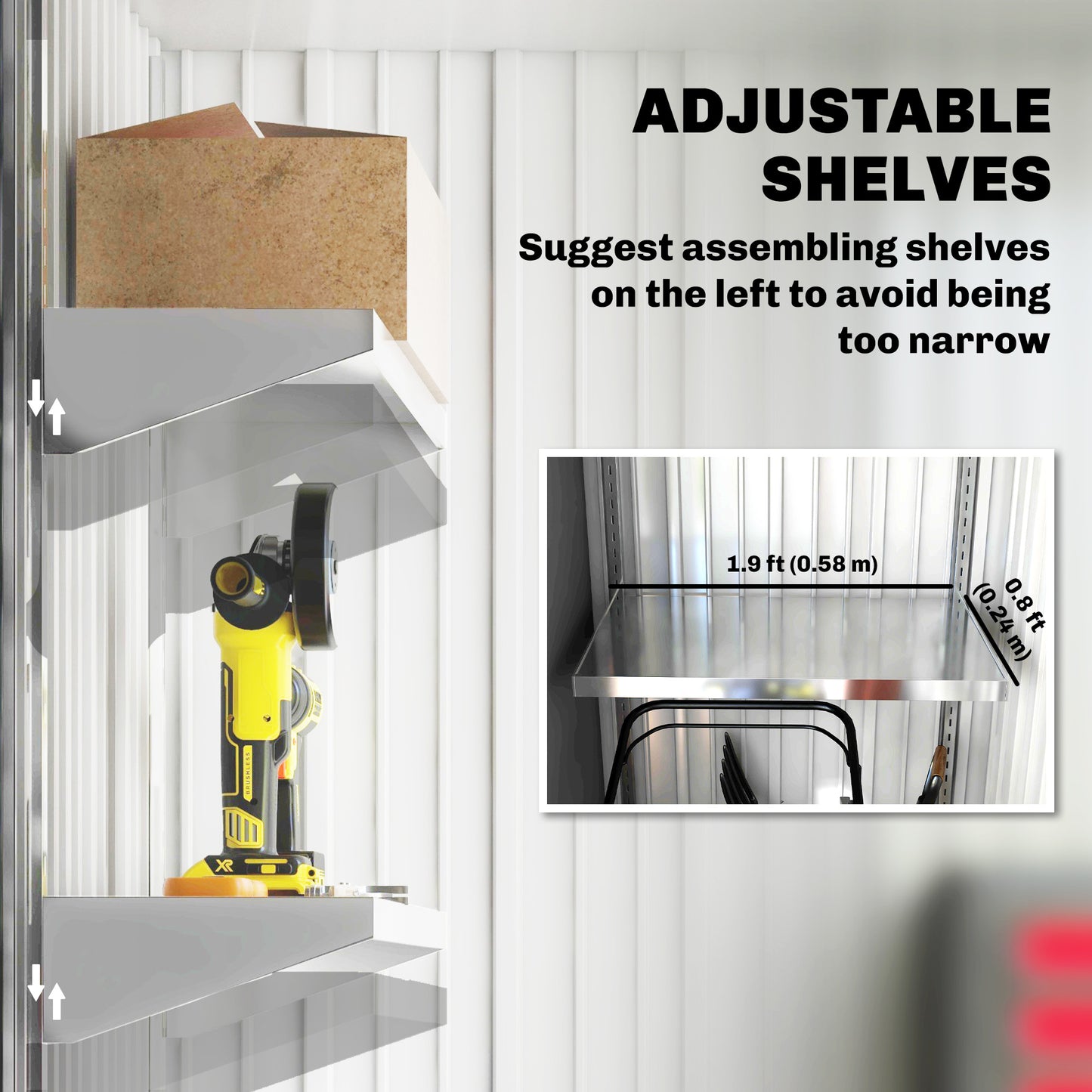 Metal Garden Shed, Outdoor Lean-to Shed for Tool Motor Bike