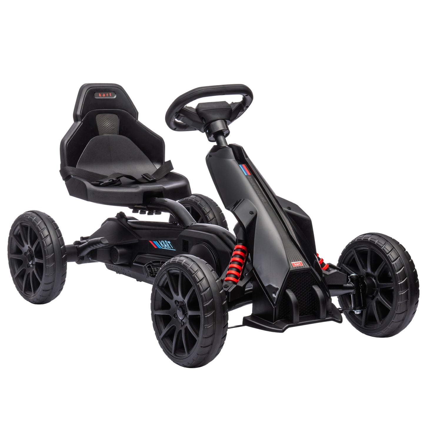 Kids Pedal Go Kart, with Adjustable Seat, EVA Wheels, Seat, Handbrake