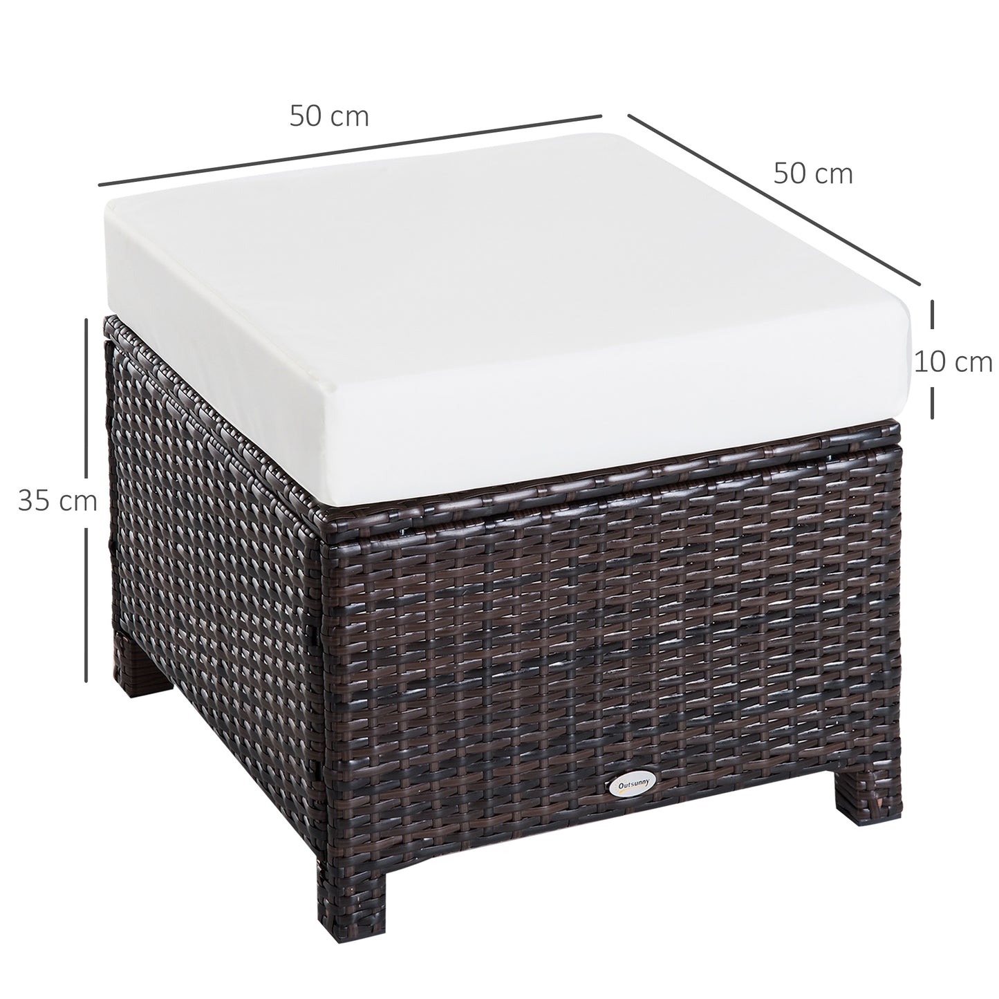 Rattan Footstool Wicker Ottoman