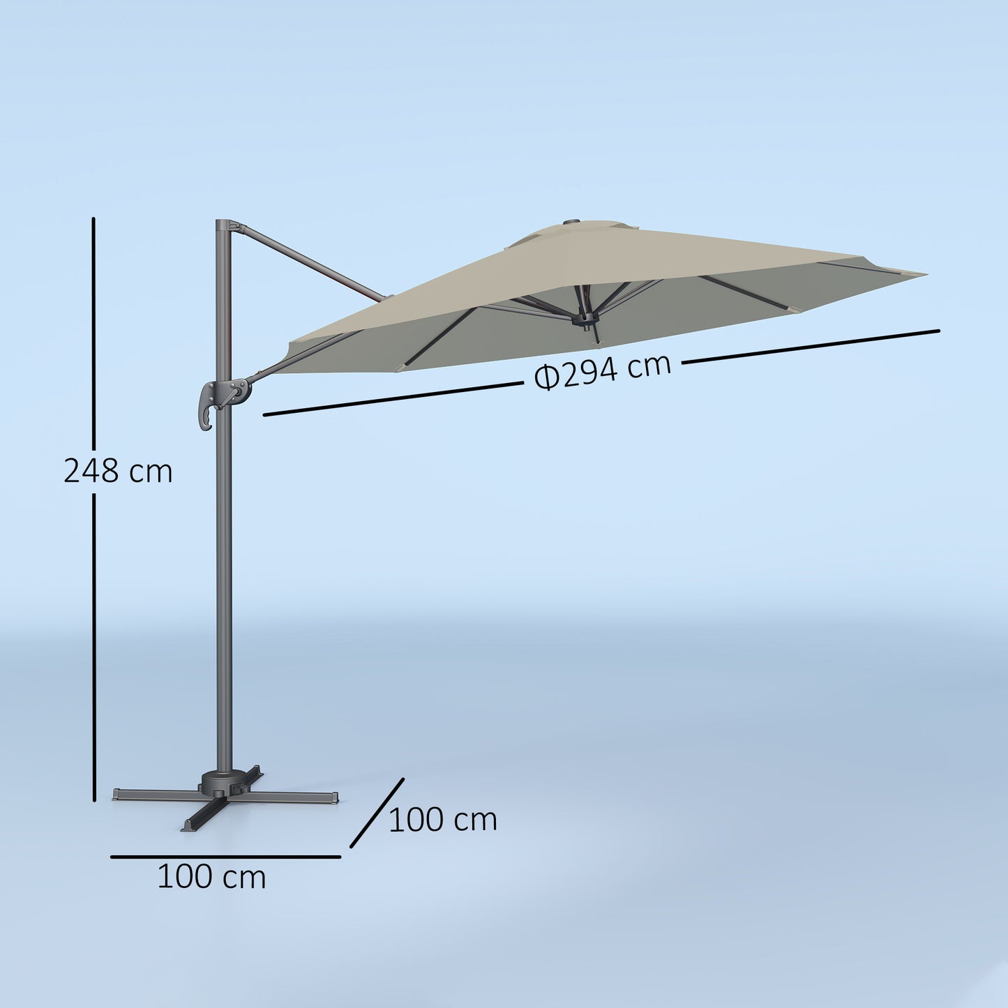 3 m Five-Angle Cantilever Parasol