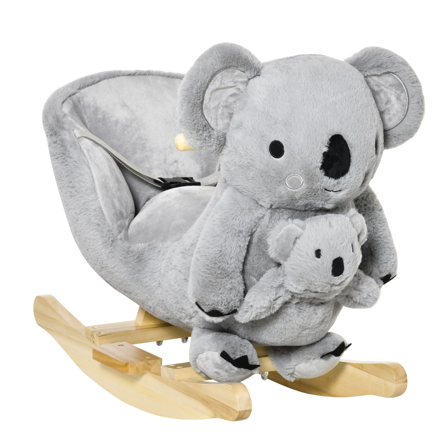 Kids Toddler Rocking Horse Plush Ride On Koala Rocker Wooden Base