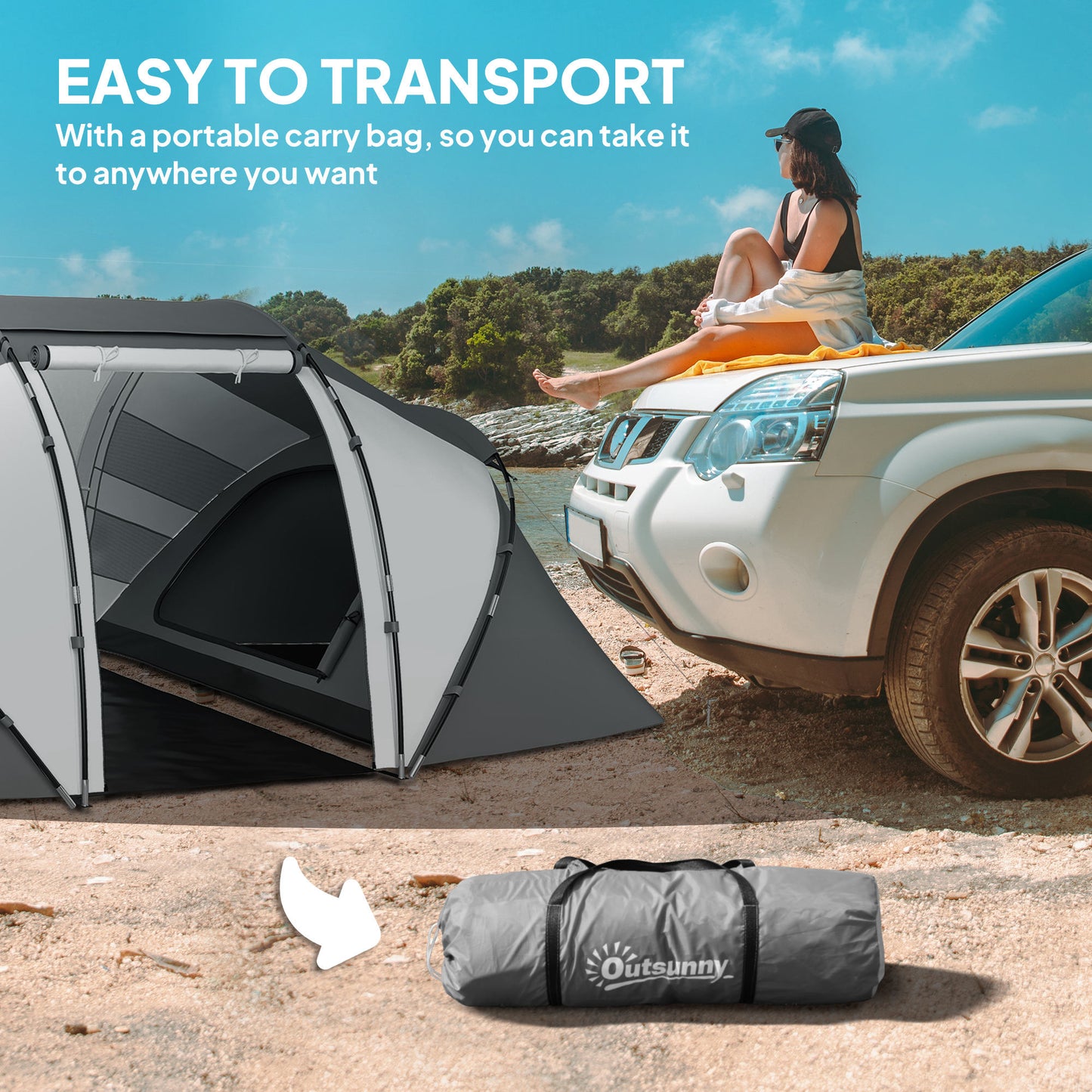 4-6 Man UV Protection Camping Tent - Charcoal Grey and