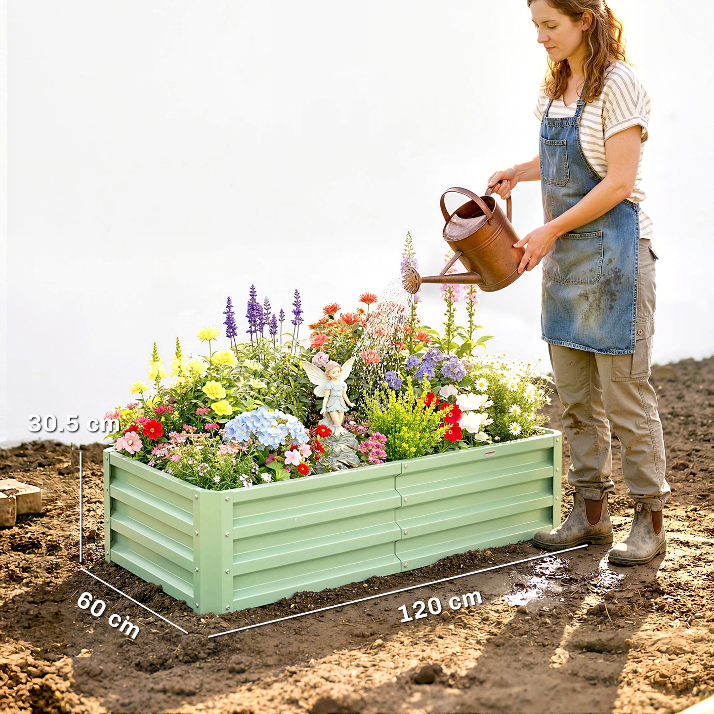 Raised Beds for Garden, Galvanised Outdoor Planters